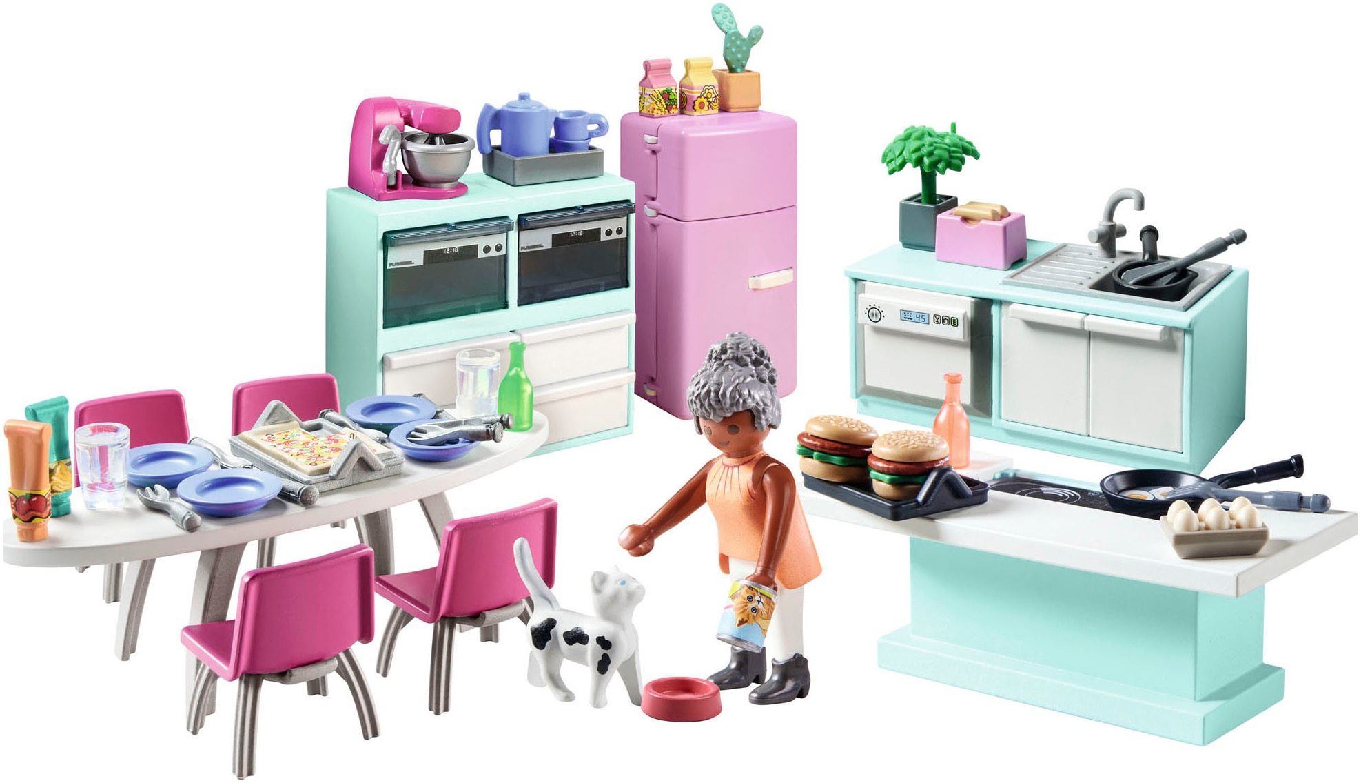 Playmobil® Konstruktions-Spielset »Küche mit Essplatz (71608), myLife«, (105 St.), Made in Europe