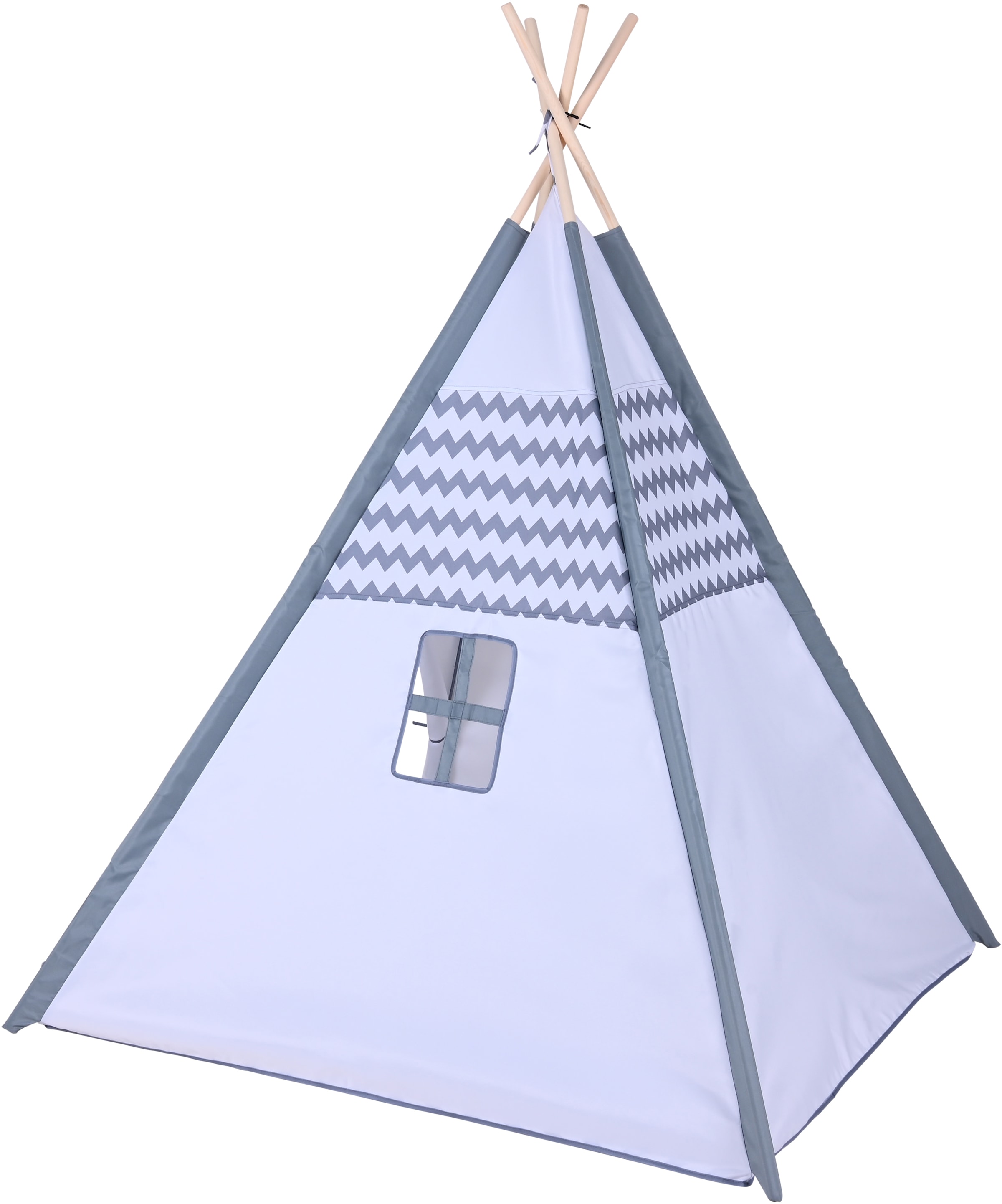 Knorrtoys® Spielzelt »Tipi Zickzack«, mit Zeltstangen aus Holz