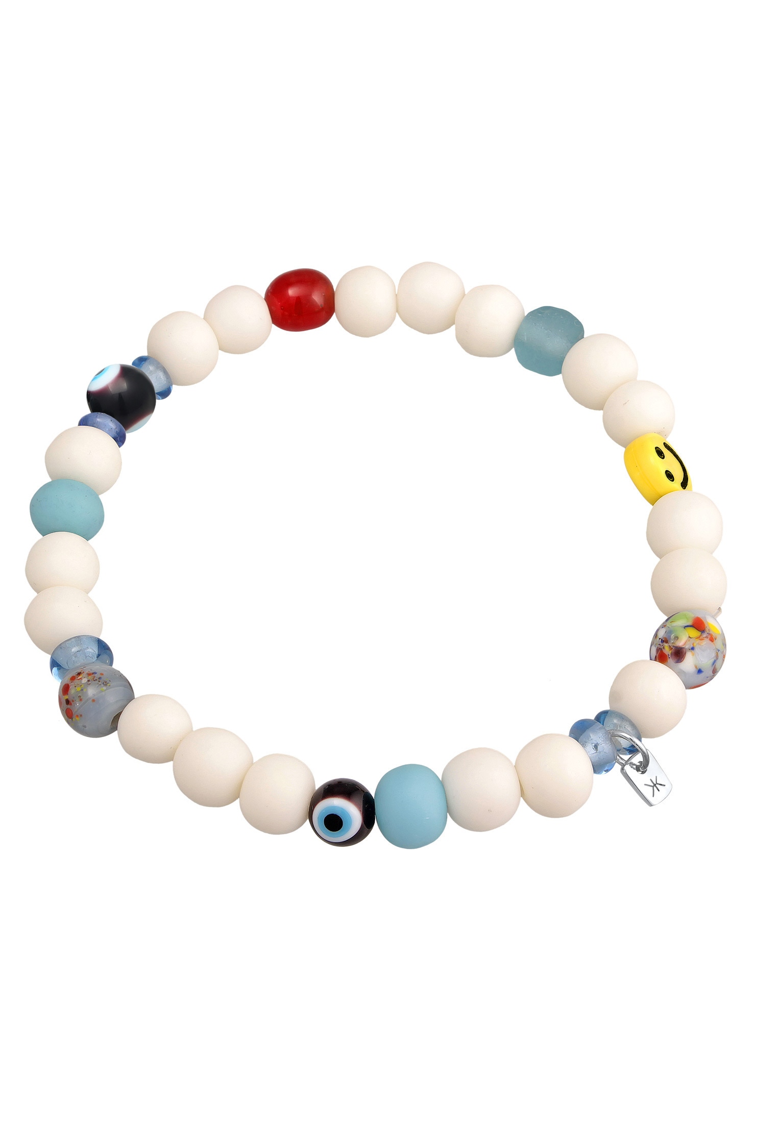 Kuzzoi Armkette »Armband Smiling Bead Glas Harz Perlen 925 Silber«