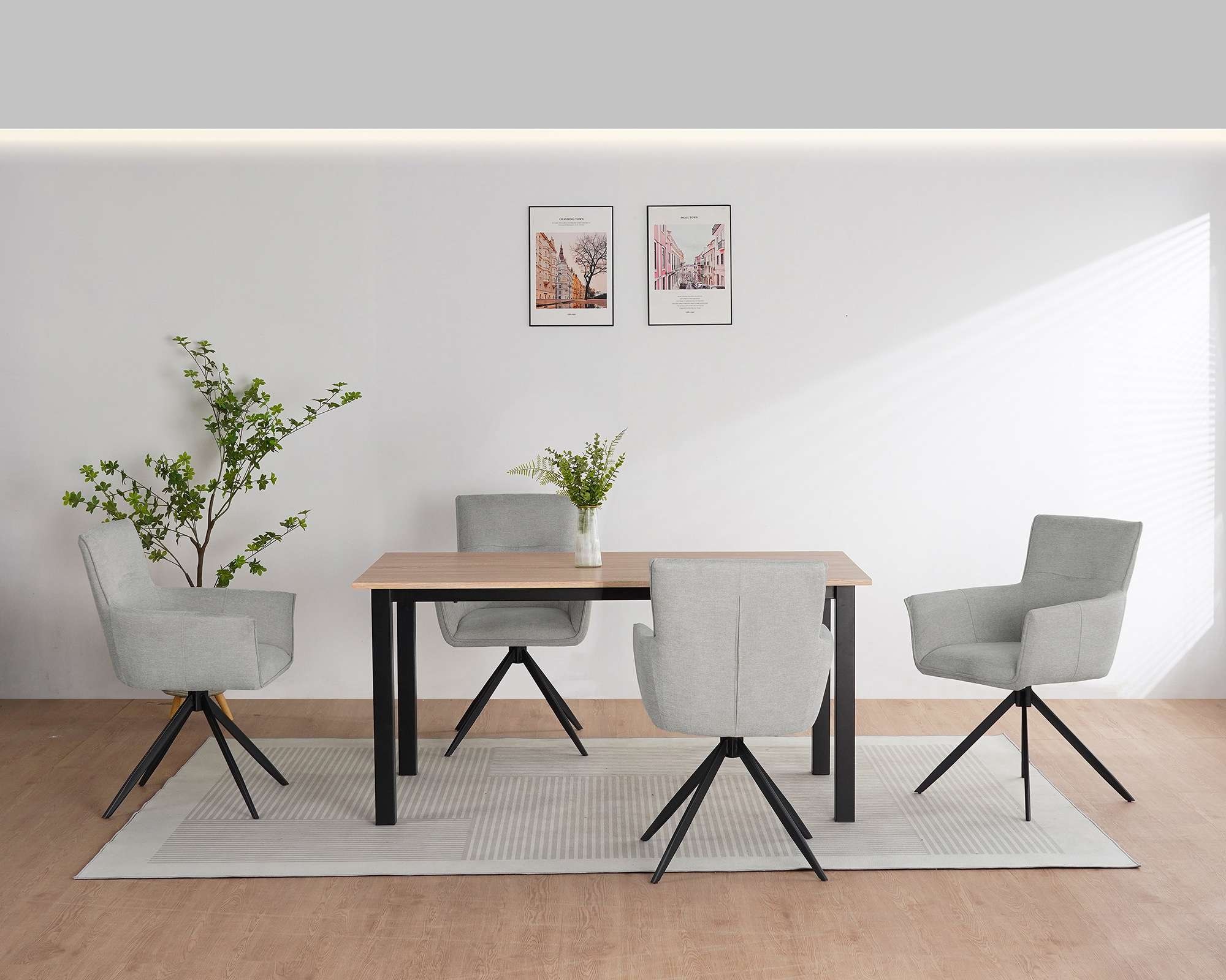 OTTO home Esszimmerstuhl »Corrdell« (Set) 2 Stk.edler Webstoff Bezug, schwarzes pulverbeschichtetes Metallgestell