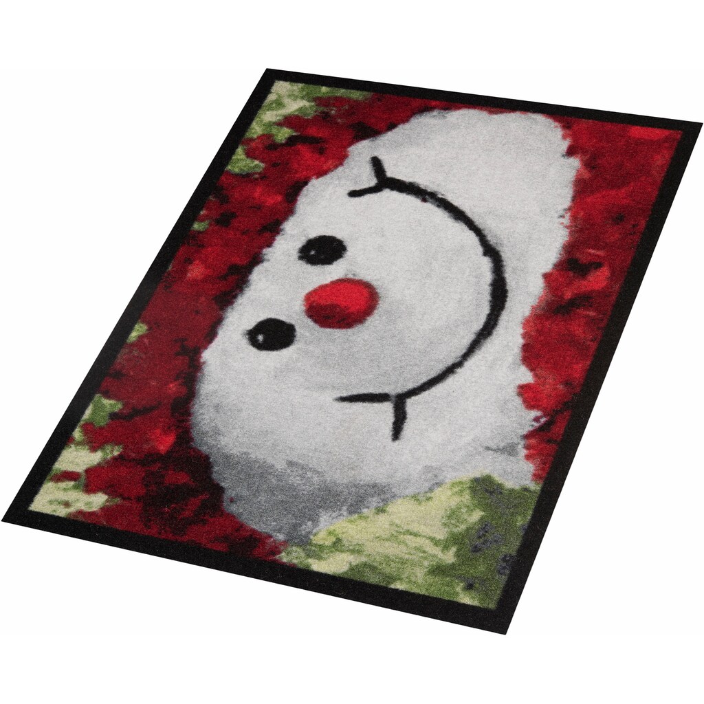 HANSE Home Fußmatte »Snowman«, rechteckig, Pflegeleicht, Rutschhemmend, Weihnachten, Waschbar, Festlich