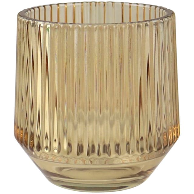 AM Design Windlicht »mit Rillen«, (Set, 4 St.), Teelichthalter aus Glas, Ø  ca. 9,5 cm bequem kaufen