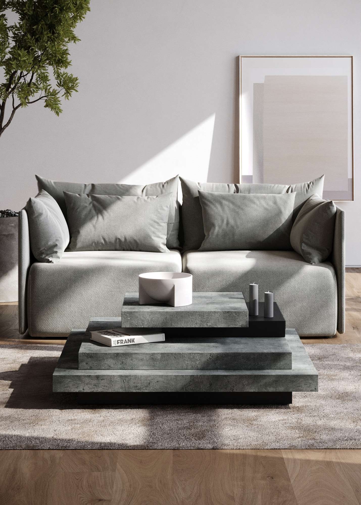 TemaHome Couchtisch »Slate, moderner einzigartiger Sofatisch, Wohnzimmertisch,«, im modernem tollen Holzdesign, Breite 110 cm