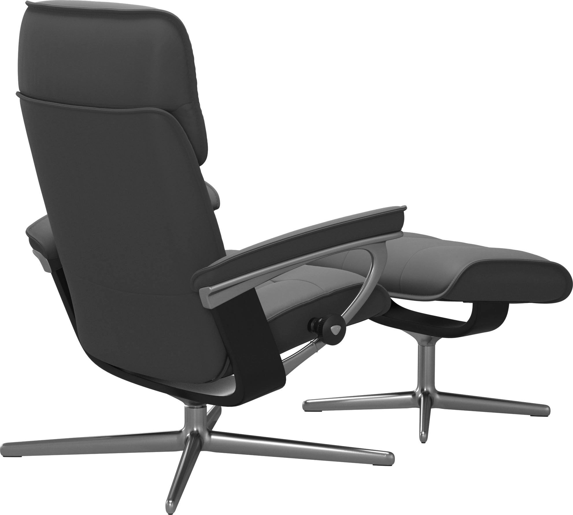 Stressless® Relaxsessel »Admiral«, (Set, Relaxsessel inkl. Hocker), mit Cross Base, Größe M & L, Holzakzent Schwarz