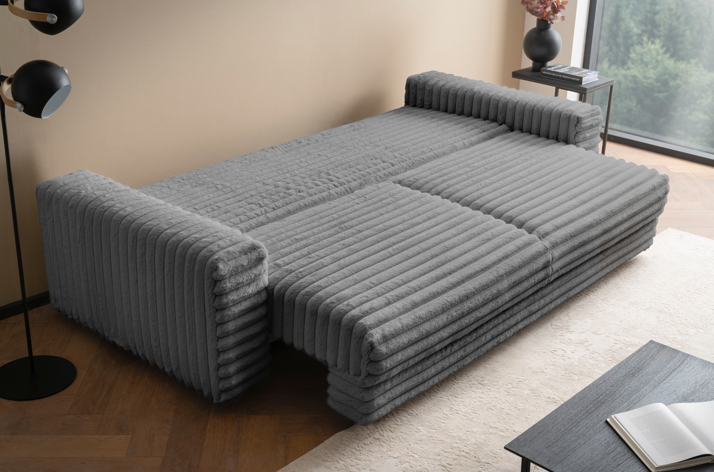 LeGer Home by Lena Gercke Schlafsofa »Imoga, Polster mit Schlaffunktion, 3-Sitzer Sofa, Couch mit Bettkasten«, in modernen Farben und Stoffen, Bettfunktion, Liegefläche: 200x150 cm