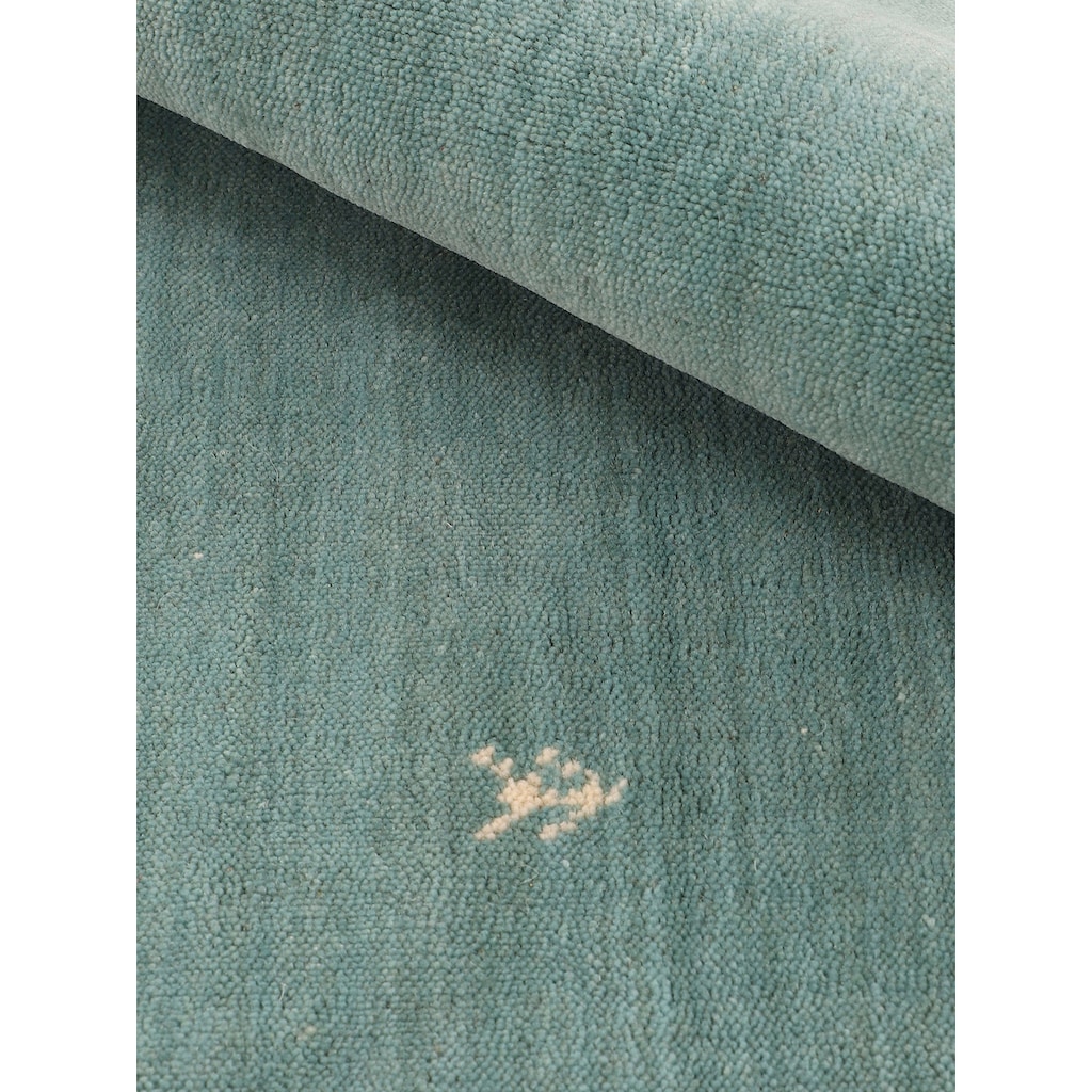 carpetfine Wollteppich »Gabbeh Uni«, rechteckig, 15 mm Höhe, reine Wolle, handgewebt, Gabbeh Loom Tiermotiv, Wohnzimmer