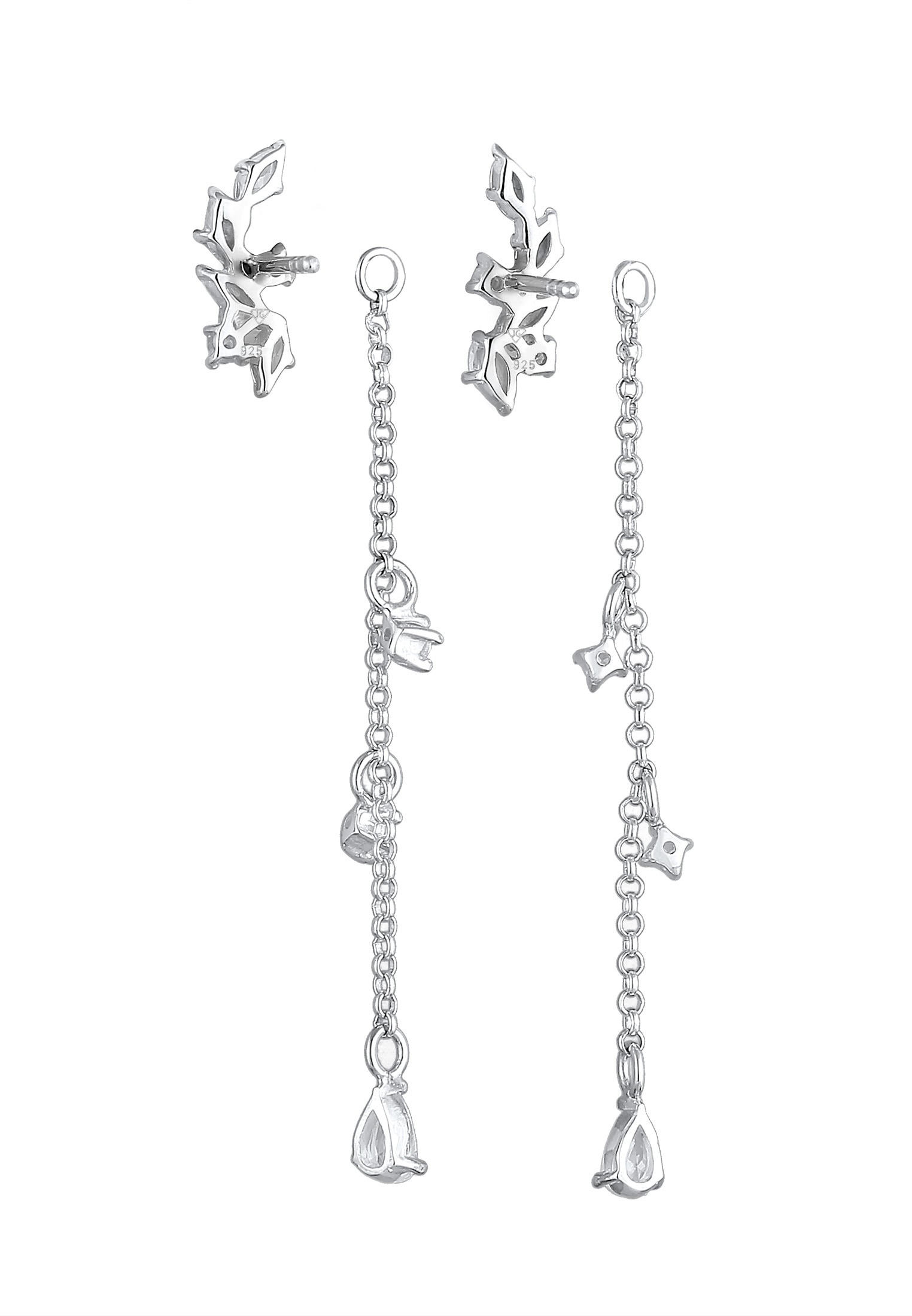 Elli Paar Ohrhänger »Ohrringe Ohrhänger lang mit Zirkonia Tropfen 925 Sterling Silber«