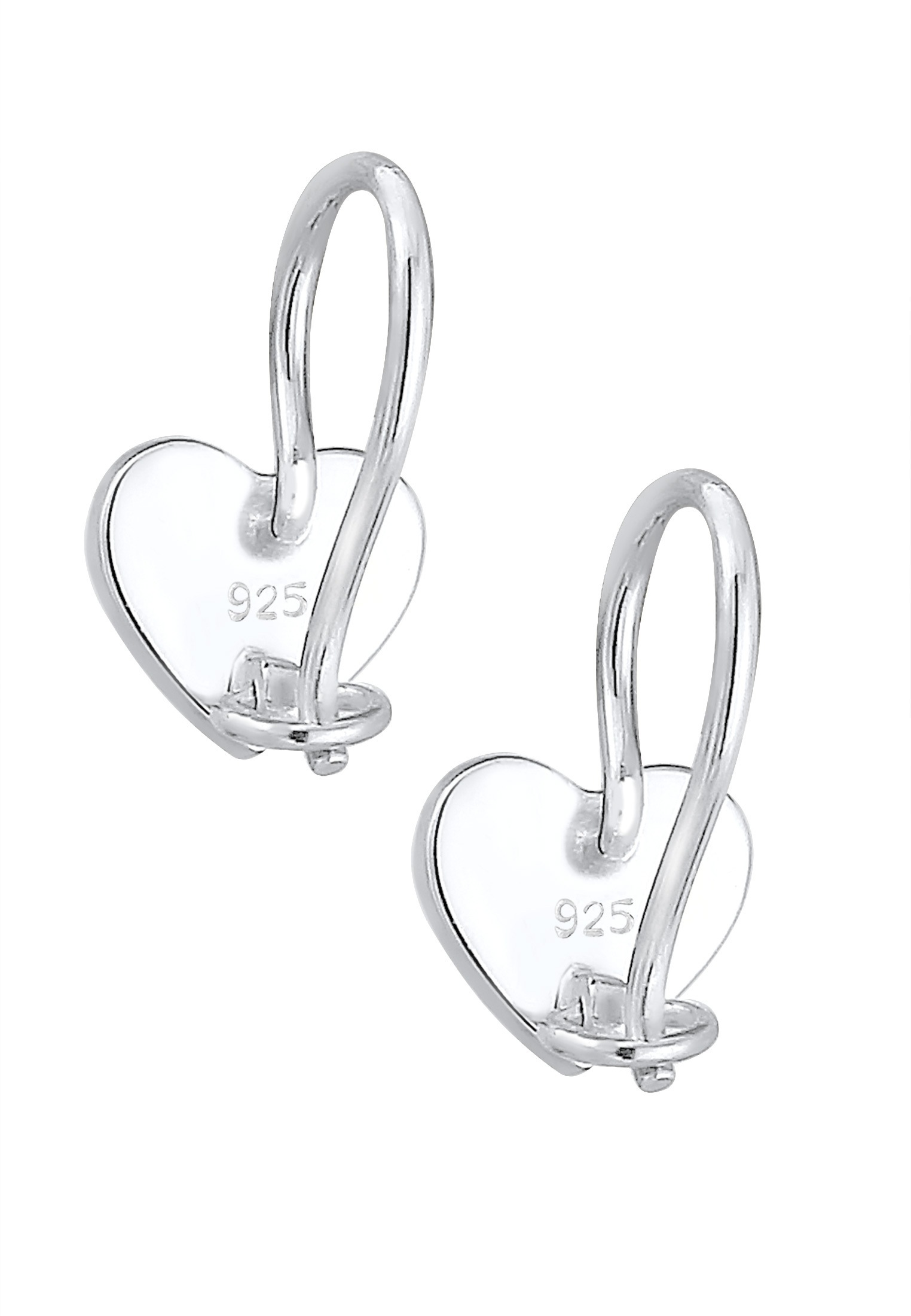 Elli Paar Ohrstecker »Ohrringe Ohrstecker Herz Glas Kristalle Rose 925 Sterling Silber«
