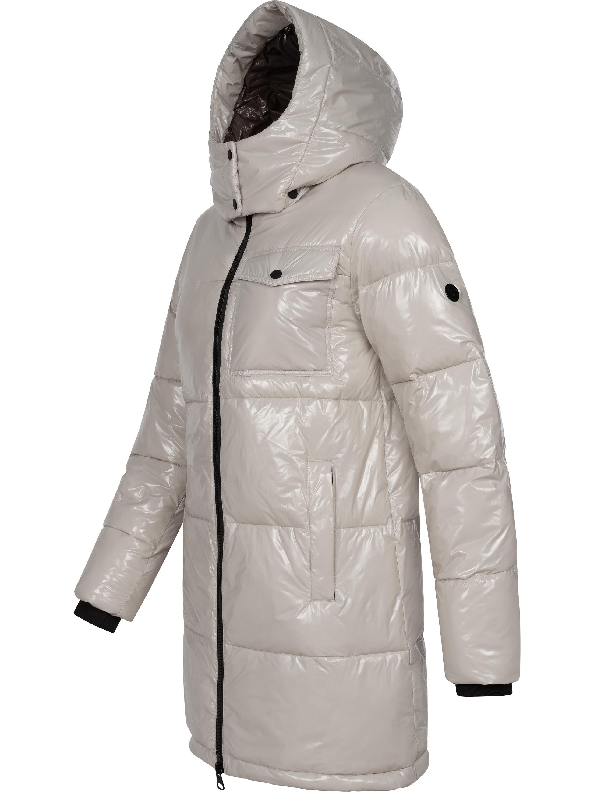 Ragwear Wintermantel »Wintermantel Roobie Long«, super stylischer, gänzender Damen Steppmantel