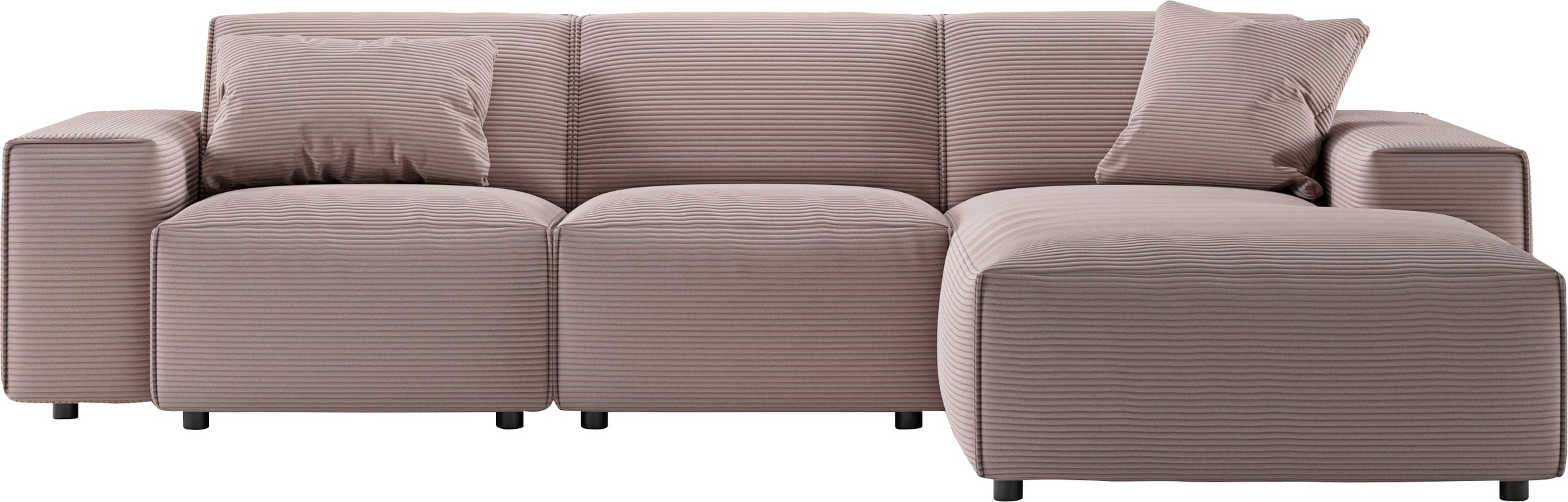 andas Ecksofa »Glimminge L-Form auch in Breitcord, Feincord + Easy care-Bezug,«, Breite 264, Zierkissen