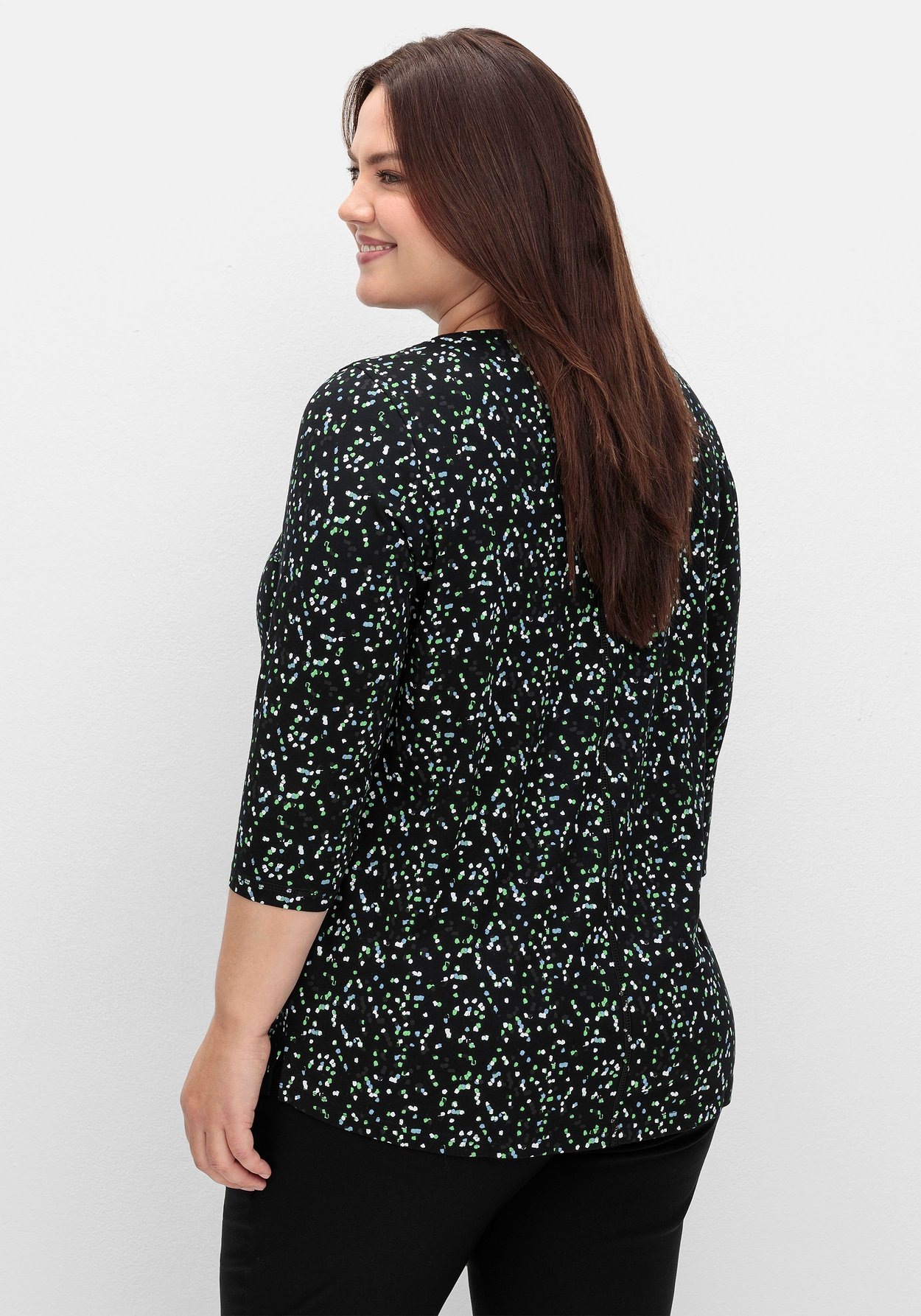 Sheego 3/4-Arm-Shirt »Shirt mit grafischem Minimalprint«