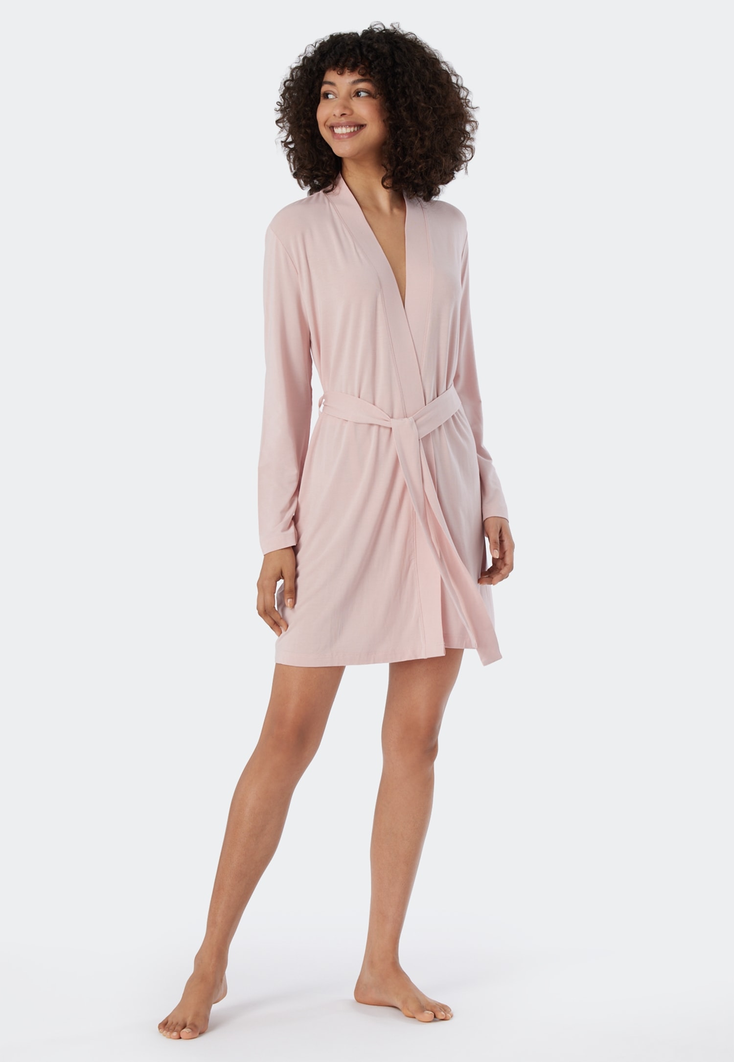 Schiesser Morgenmantel »"Essentials"«, mit Kimono-Schnittform mit dezentem Glanz