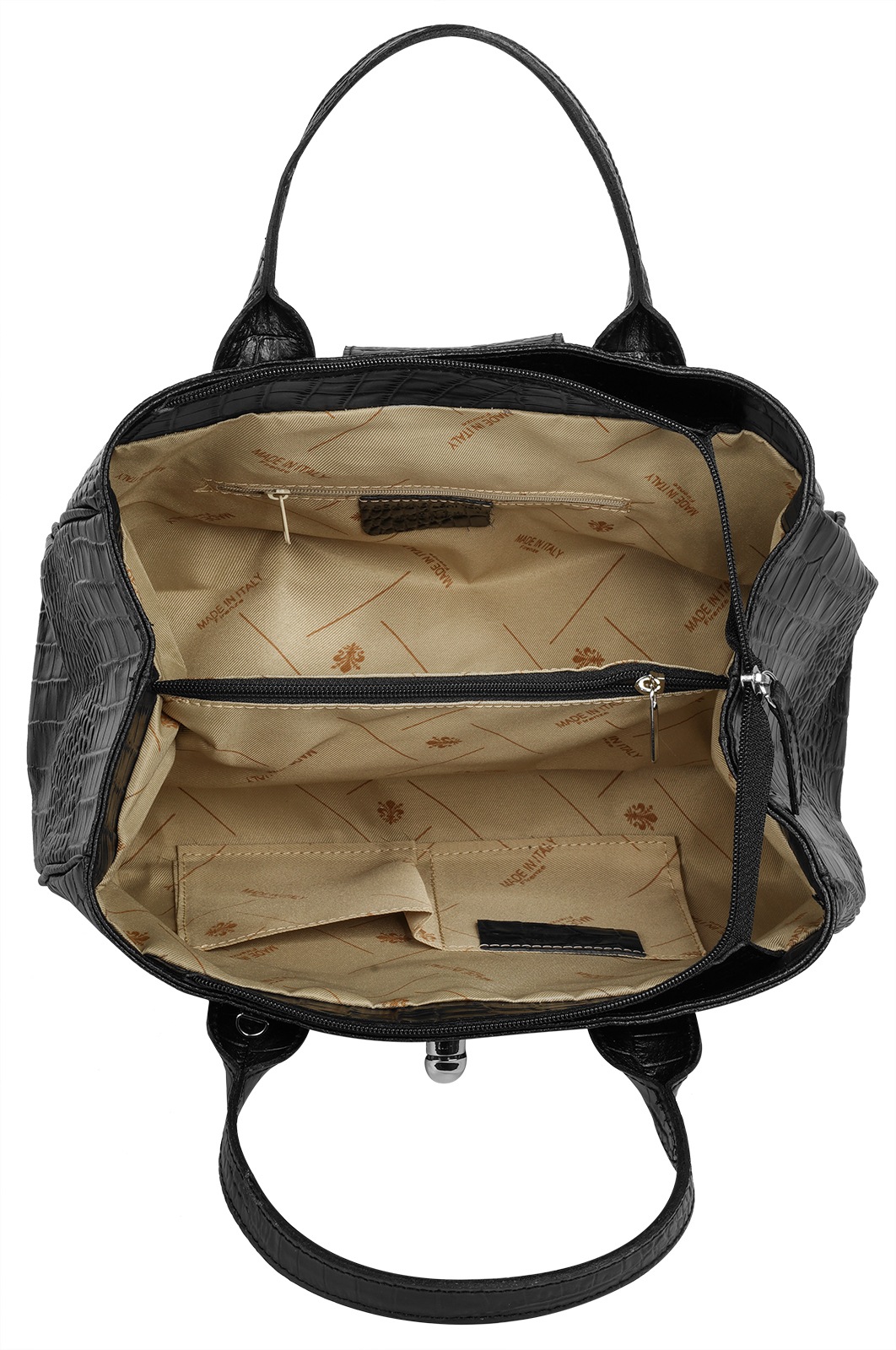 Cluty Henkeltasche, echt Leder, Made in Italy