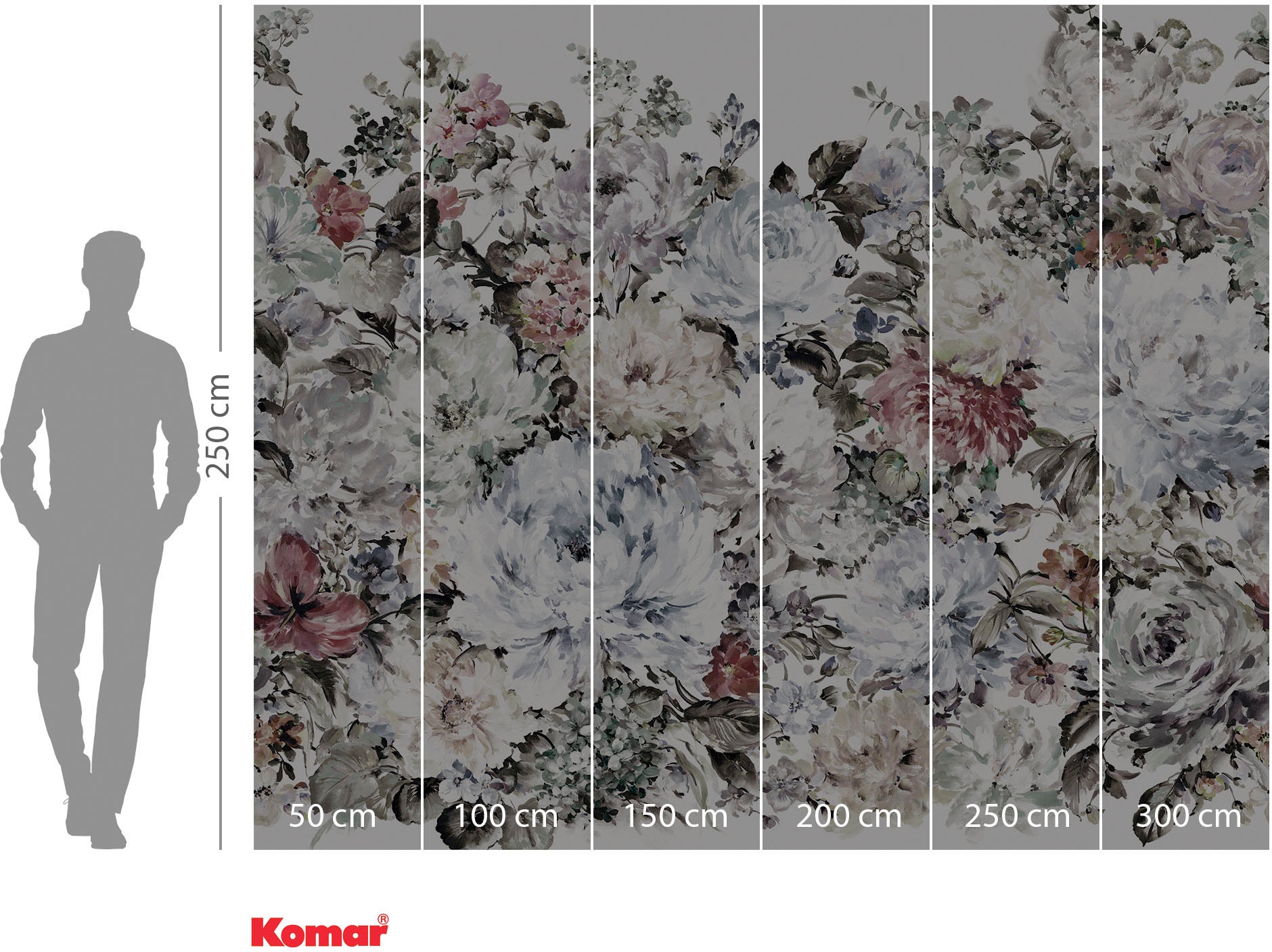 Komar Vliestapete »Digitaldruck Vlies -  Gentle Grace - Größe 300 x 250 cm« bedruckt glatt Wohnzimmer, Schlafzimmer