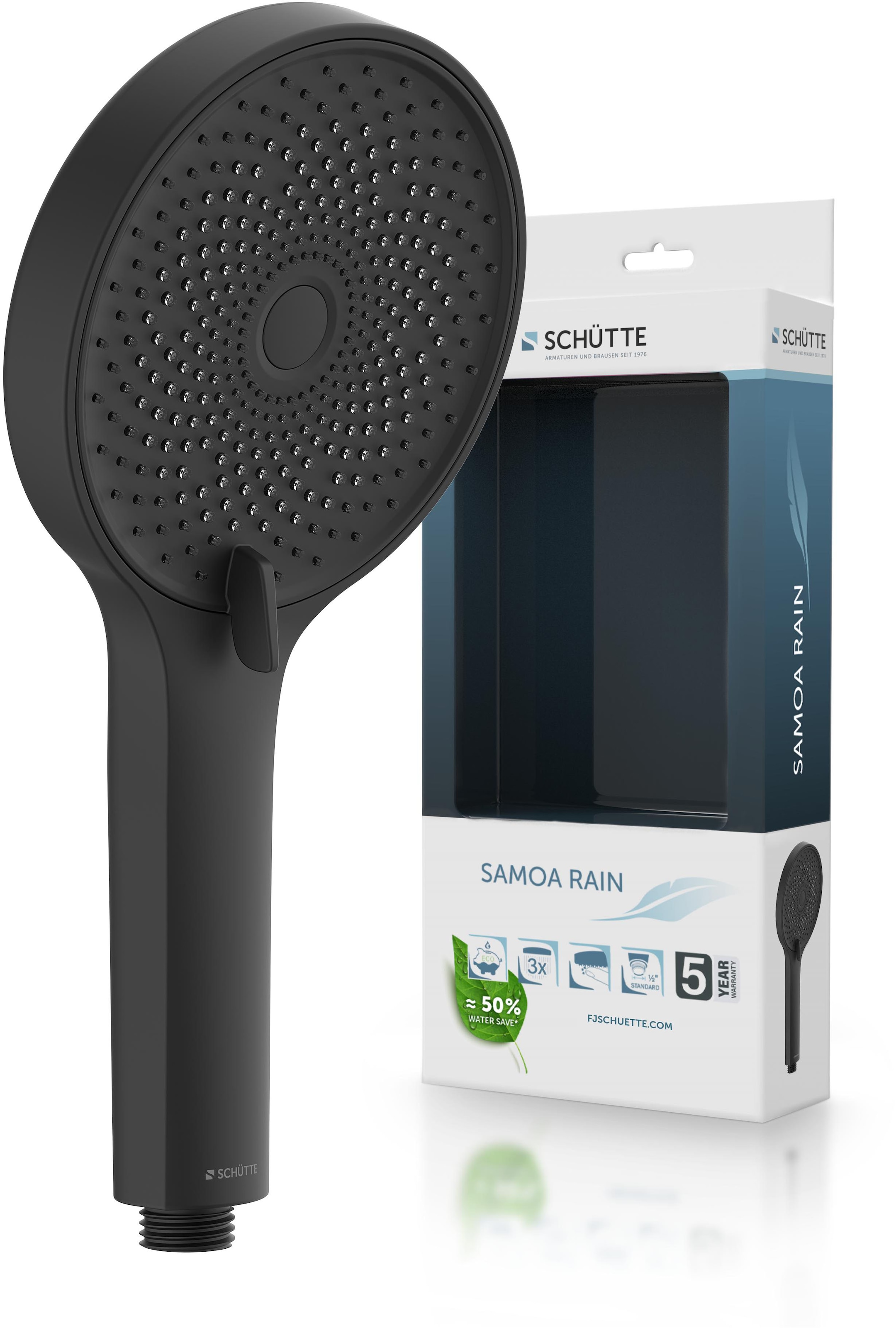 Schütte Raven Tubo Flessibile Per Doccia Con Doccetta E Supporto A Parete  Doccia Con Soffione Regolabile In 3 Posizioni  Nero
