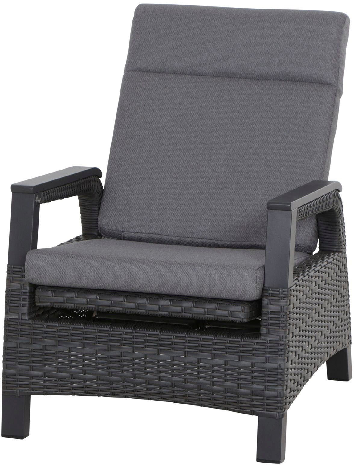 Siena Garden Gartenlounge-Set »Solea«, (Set, 8 tlg.), bestehend aus 2 Sesseln, 1 Bank, 1 Tisch und 4 Auflagen