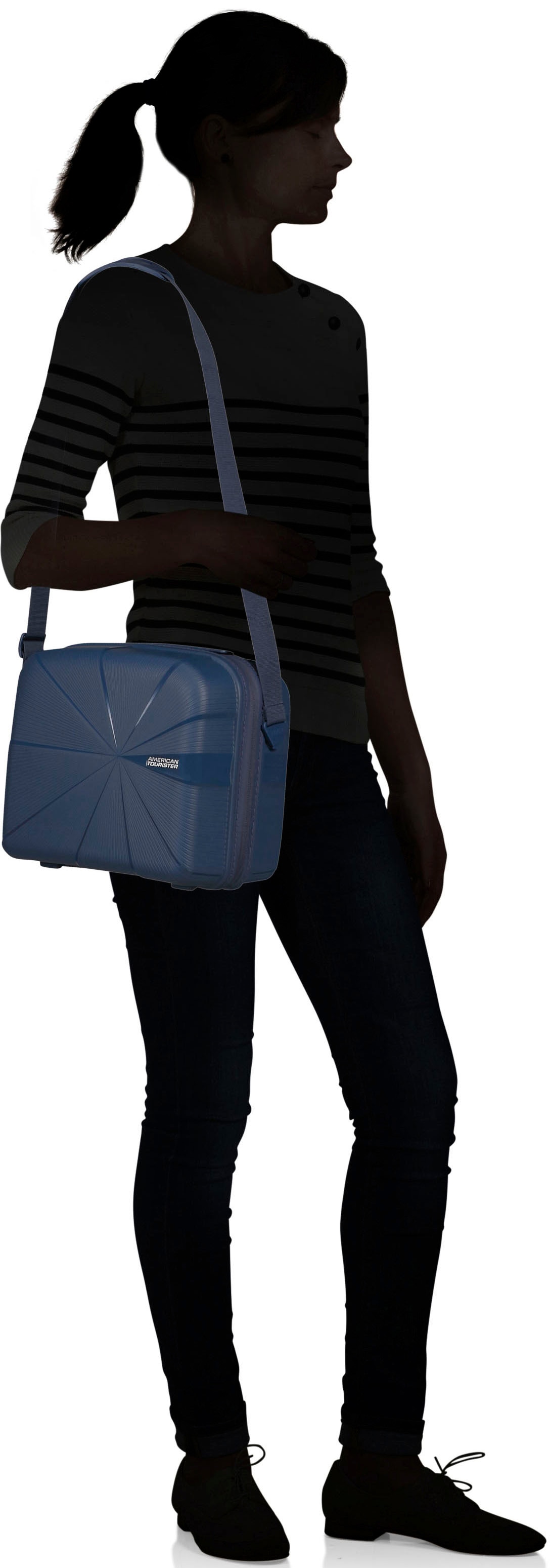 American Tourister® Beautycase »STARVIBE Beauty Case, navy, 29 cm«, Handgepäcktasche Reisegepäck mit Trolley-Aufsteck-System