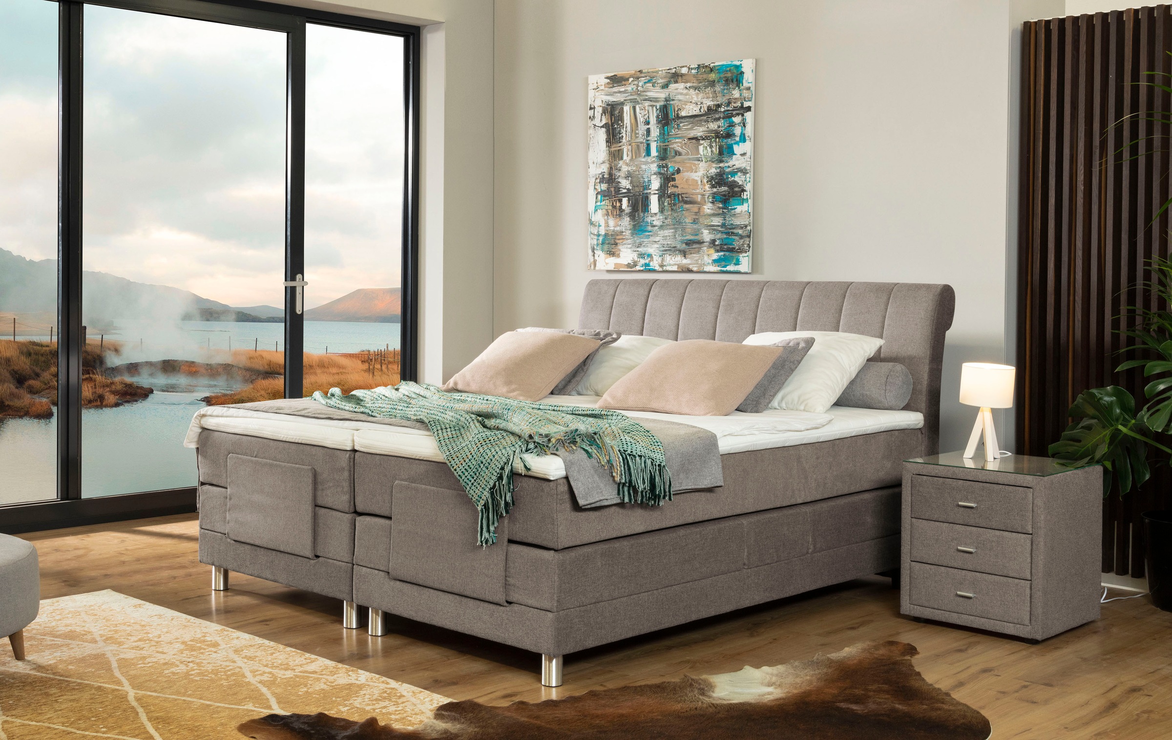 alina Nachttisch »Elsa« mit Glasplatte