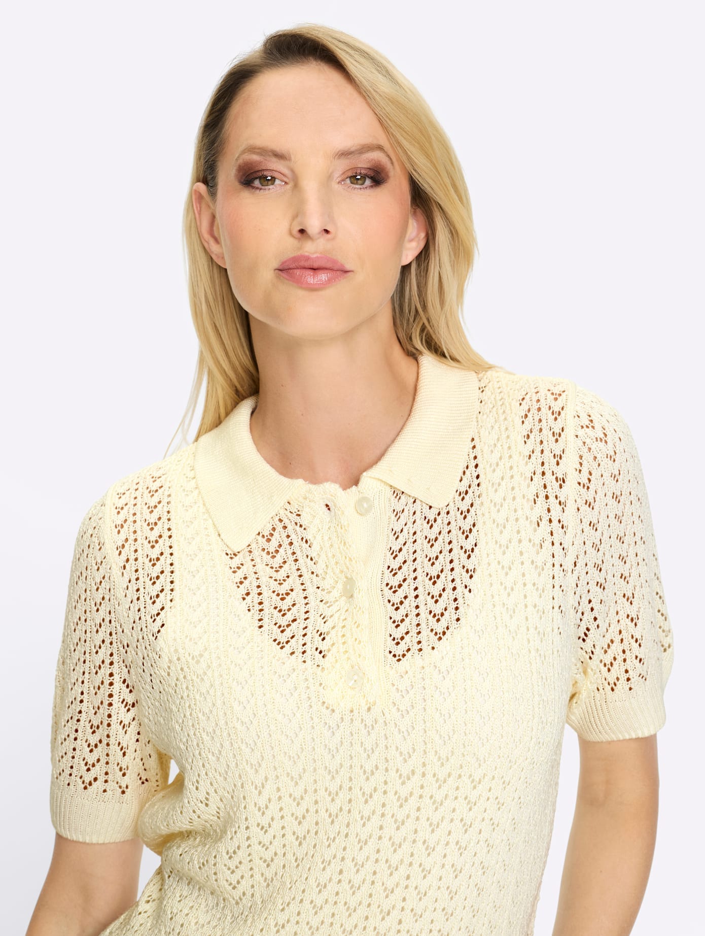 heine Polokragenpullover »Ajour-Pullover«