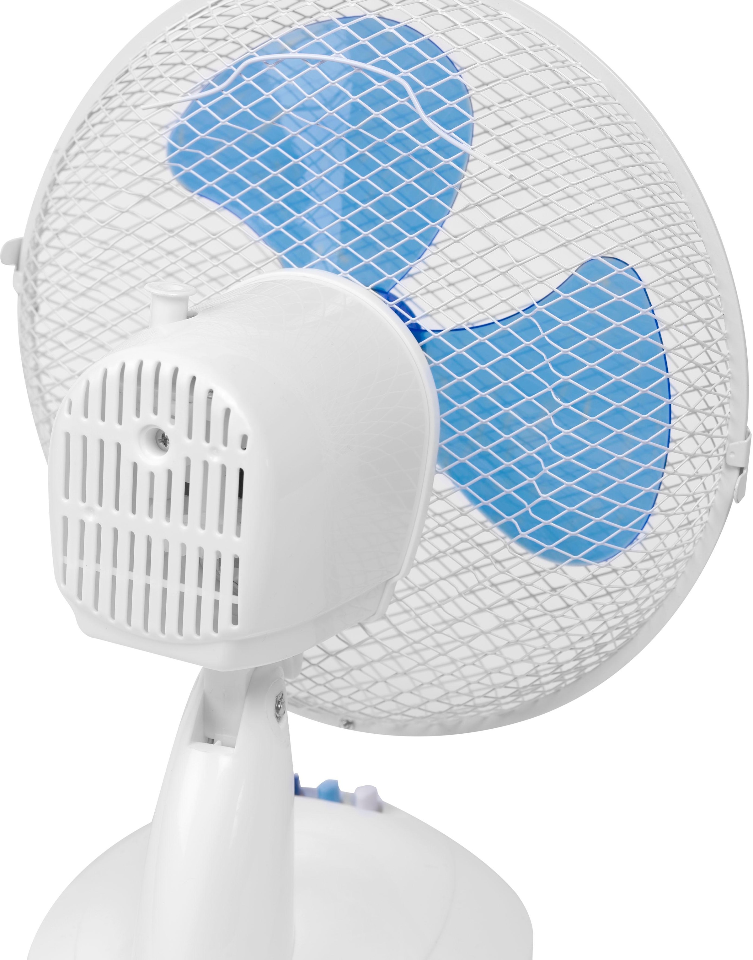 bestron Tischventilator »DDF27W«, mobil mit Schwenkfunktion, Höhe: 35,5 cm, Ø 27 cm, 30 W, Weiß