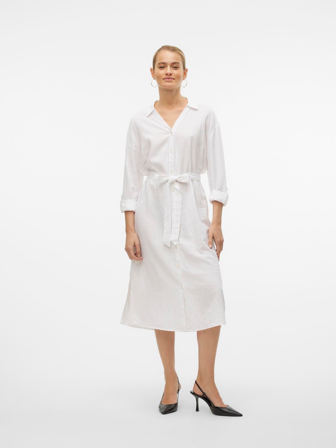 Vero Moda Hemdblusenkleid »VMLINN LOOSE CALF SHIRT WVN NOOS«