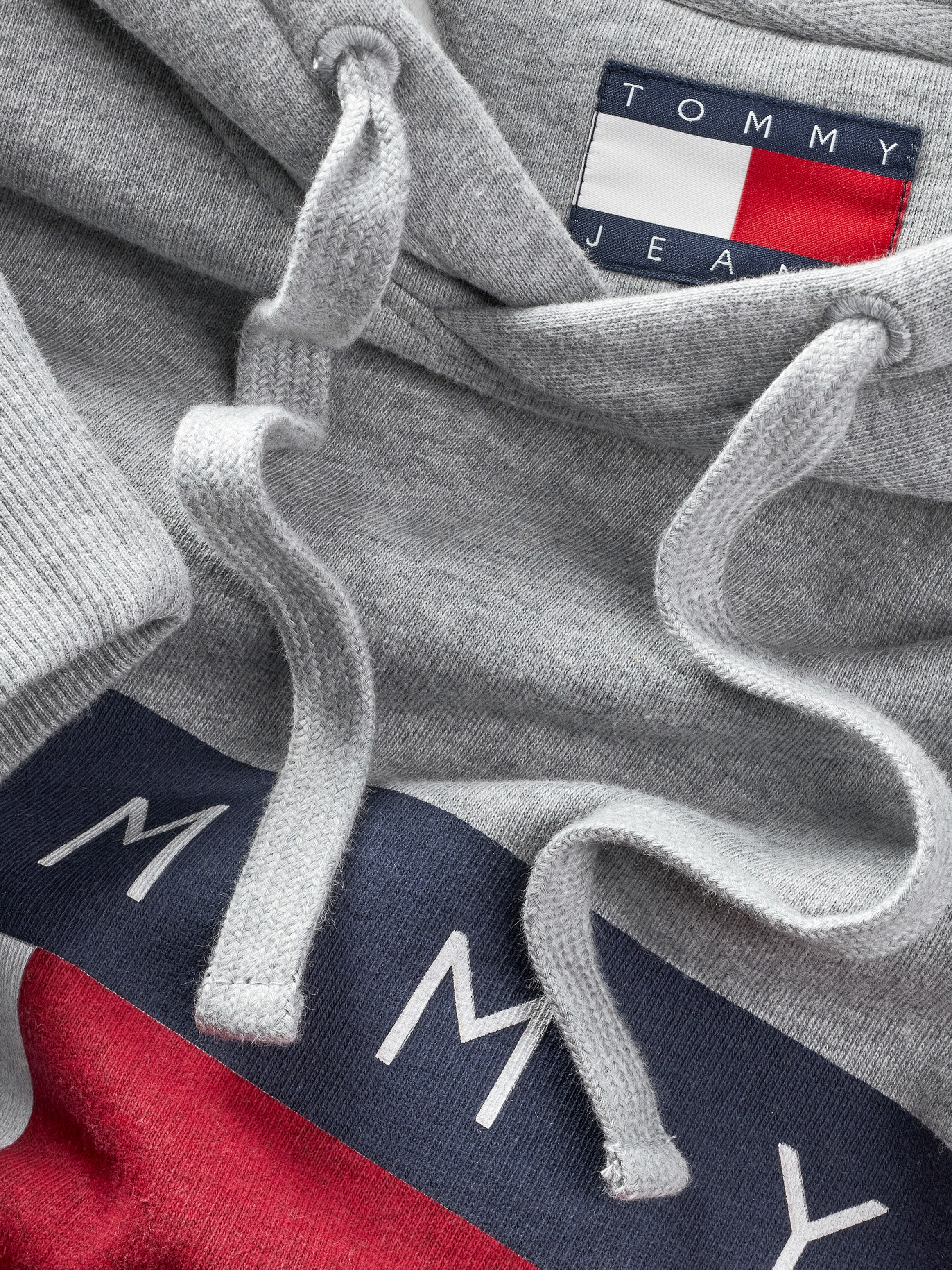 Tommy Jeans Hoodie »TJM MELANGE FLAG HOODIE«, mit großem Logo