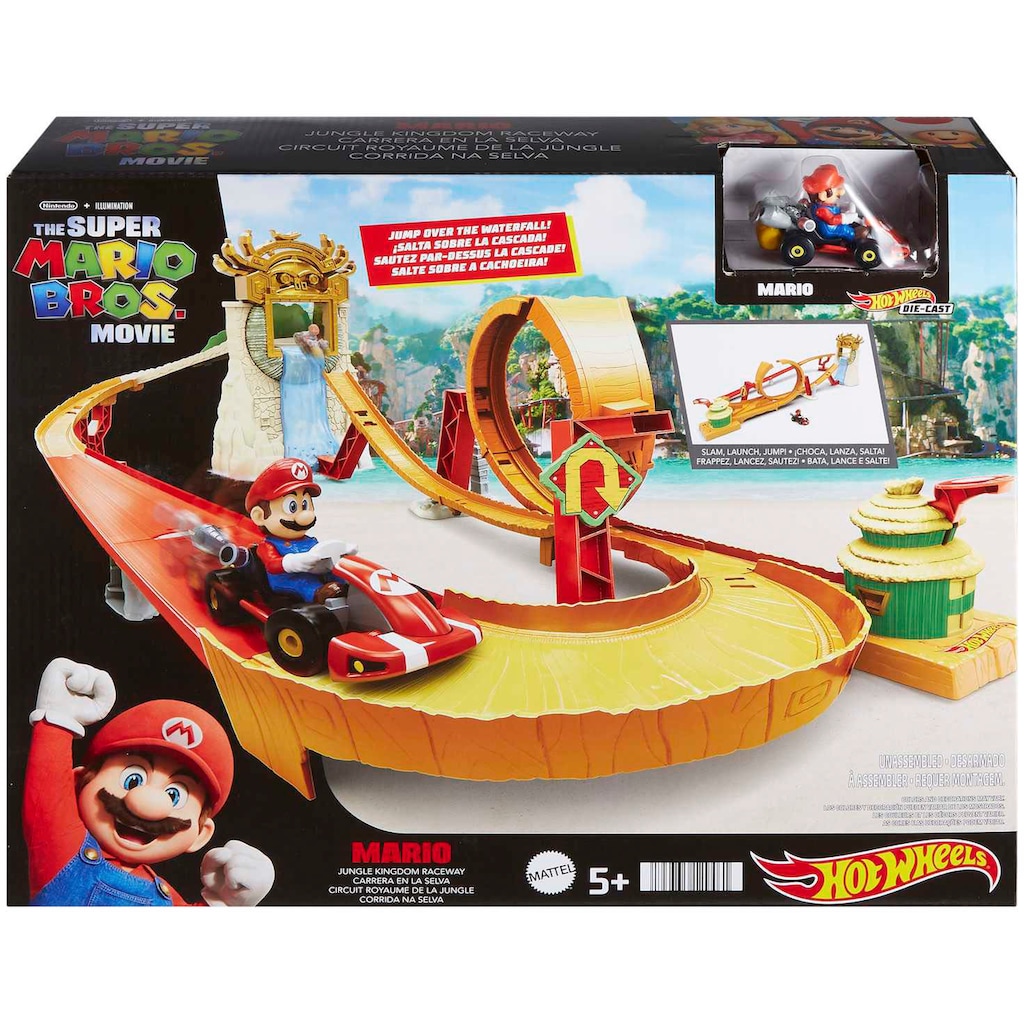 Hot Wheels Autorennbahn »Super Mario Bros. Dschungel-Königreich Rennstrecke«