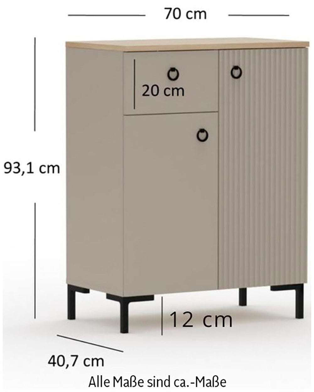 Home affaire Kommode »Luminara« 1 Stk. tlg. Kommode mit Soft-Close und Platz für 5 Schuhpaare - (B/T/H) 70/41/93cm