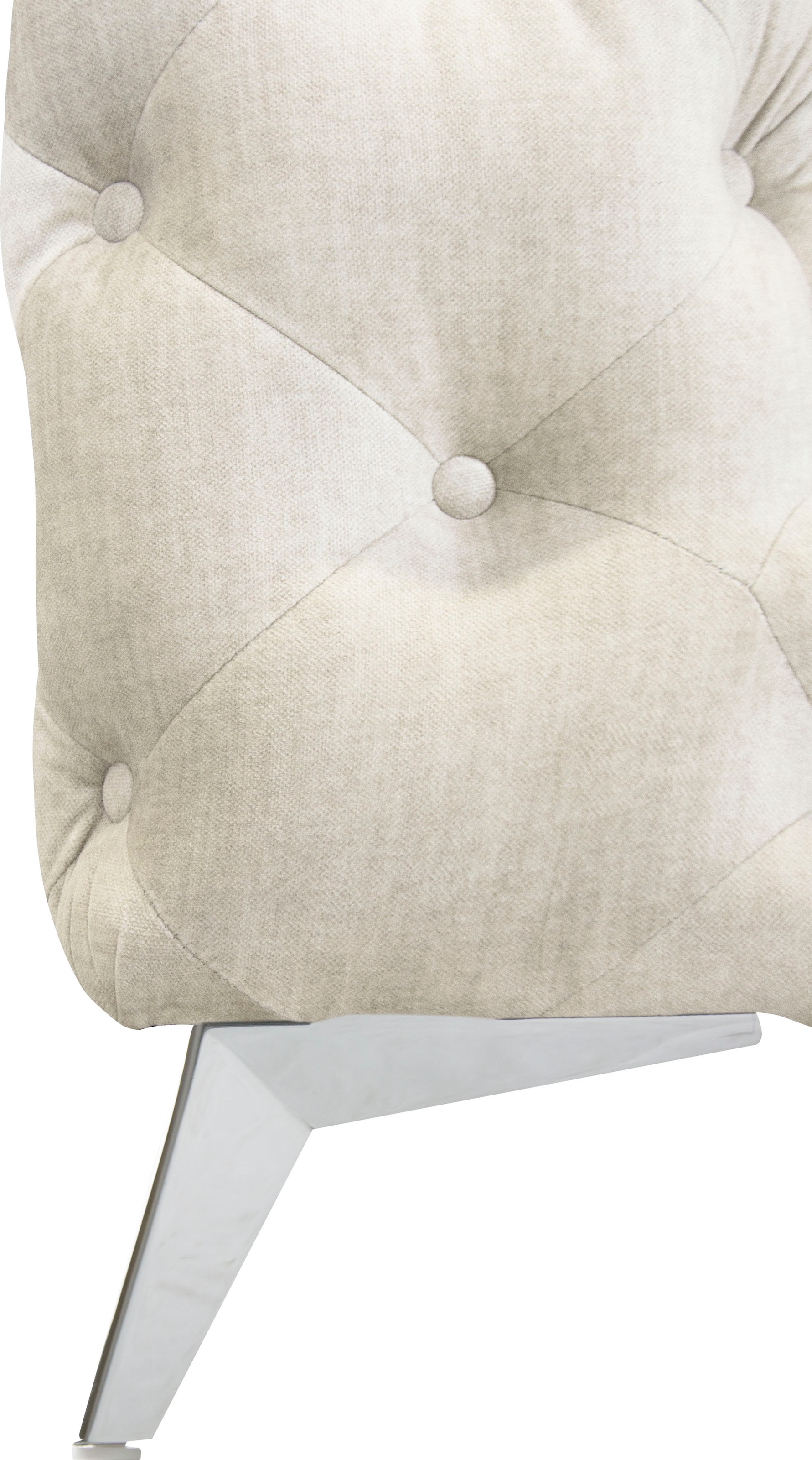 Leonique Chesterfield-Sofa »Ecksofa GLYNIS L-Form mit Wellenunterfederung, Maße B/T/H 264/264/75cm«, aufwändige Knopfheftung, moderne Chesterfield Optik, Fußfarbe wählbar