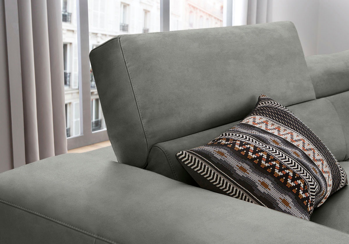 W.SCHILLIG Ecksofa »piedroo, Designsofa mit tollem Sitzkomfort, elegant und bequem, L-Form«, Kopfteilverstellung, wahlweise mit Sitztiefenverstellung, Breite 343cm
