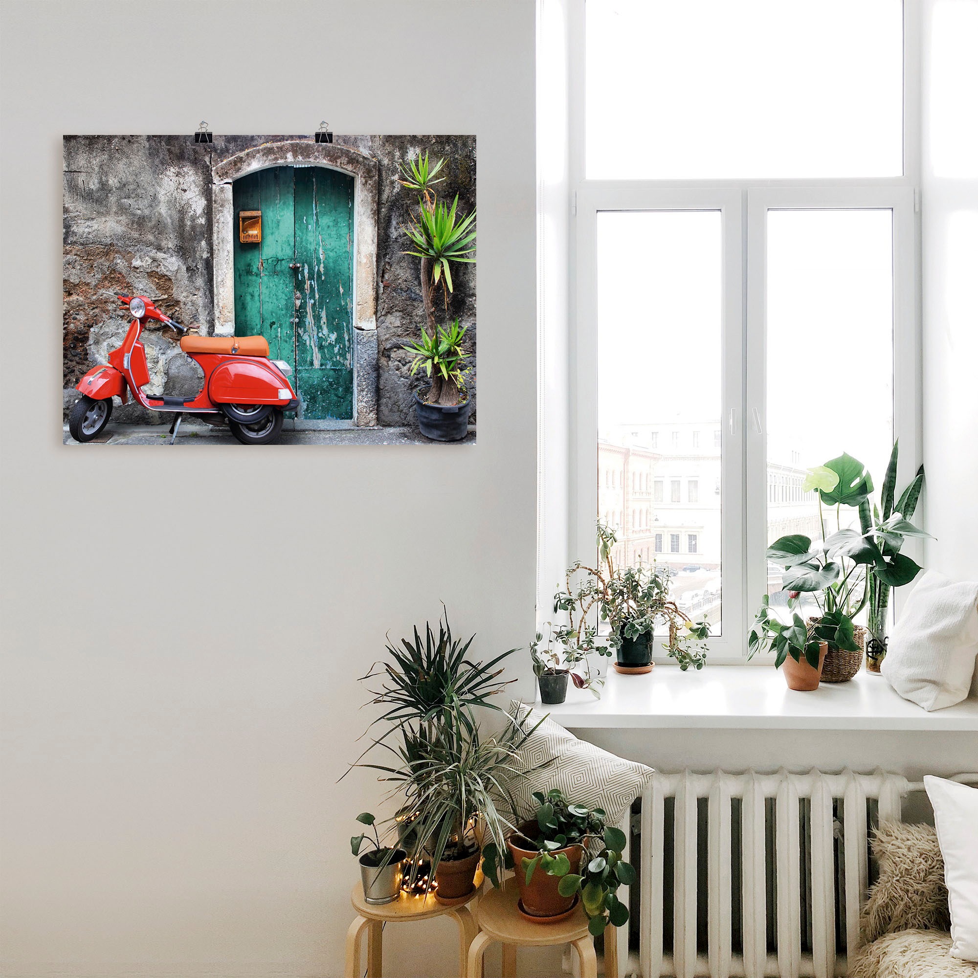 Artland Wandbild »Roter Motorroller« Motorräder & Roller 1 Stk. tlg. als Alubild, Outdoorbild, Leinwandbild, Poster in verschied. Größen