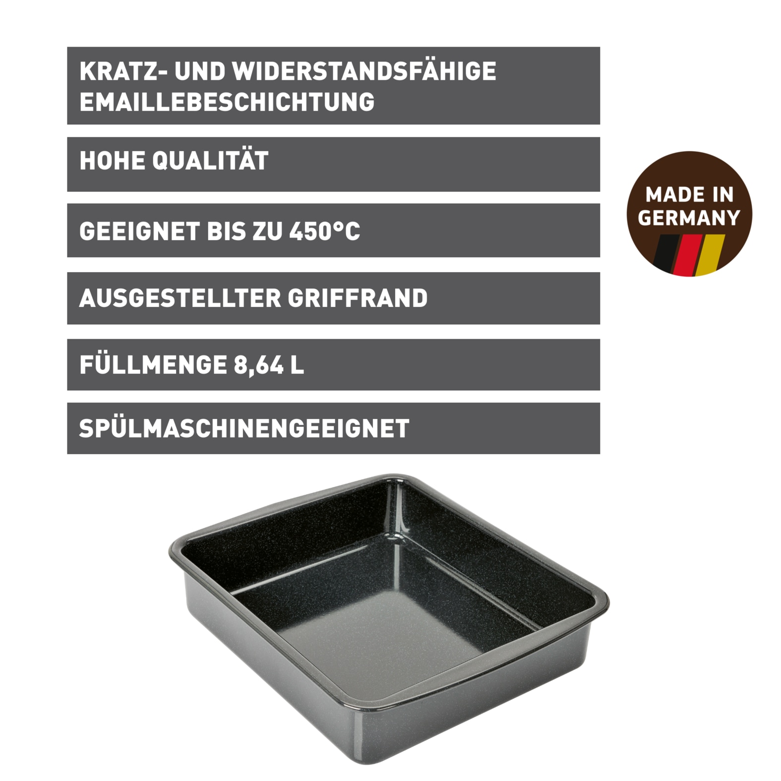 Kaiser Backformen Auflaufform »Inspiration«, Stahl, (1 St.), schnittfest und wärmeleitend, Made in Germany