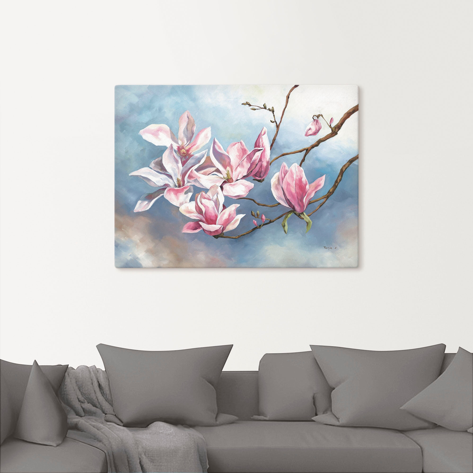oder als Wandaufkleber Wandbild in Blumen, Größen »Magnolienzweig«, (1 Alubild, versch. Leinwandbild, Artland auf Poster Raten kaufen St.),