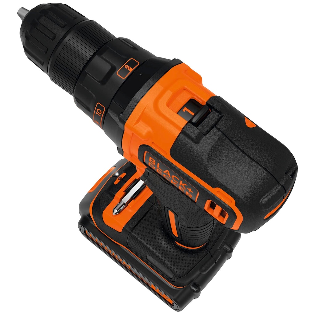 Black + Decker Akku-Bohrschrauber »BDCDD186K«, (Set, 4 tlg.)