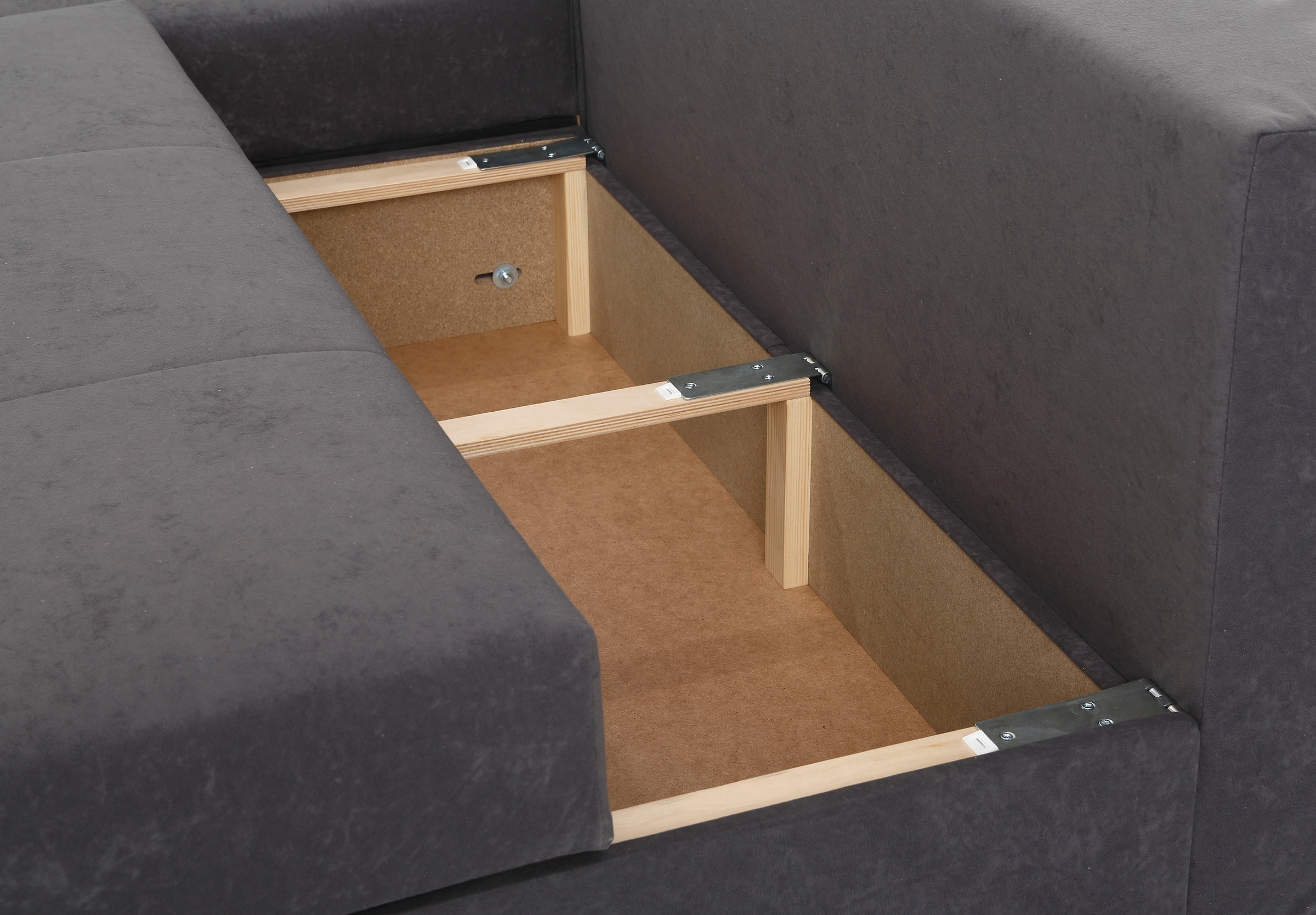 Home affaire Ecksofa »Italia L-Form«, mit Bettfunktion und Bettkasten, Federkern-Polsterung