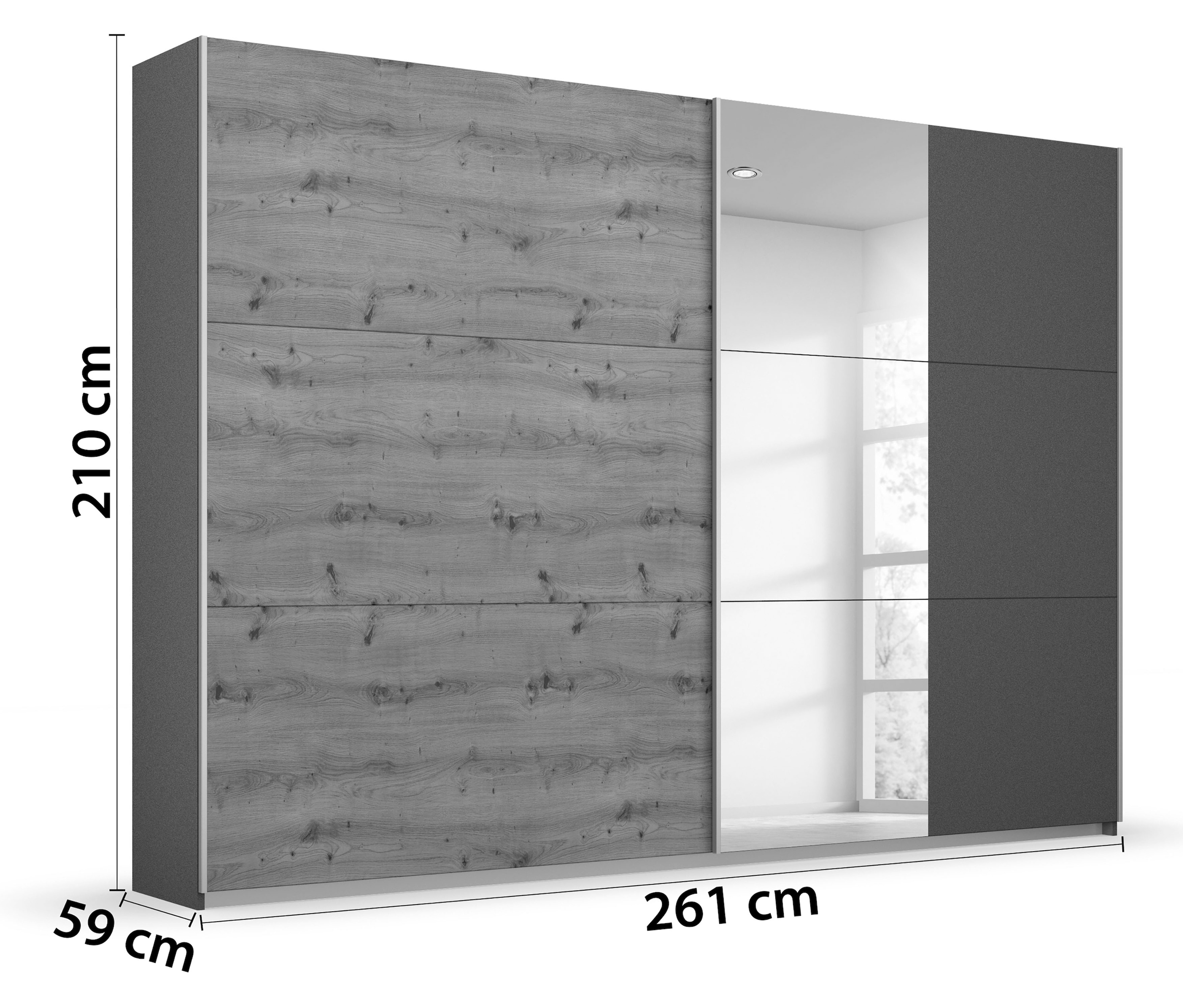 rauch Schwebetürenschrank »Kleiderschrank Garderobe TOPSELLER AURELIO mit 3 Ausstattungsvarianten«, 3 verschiedene Ausstattungsvarianten Griffe aus Metall MADE IN GERMANY