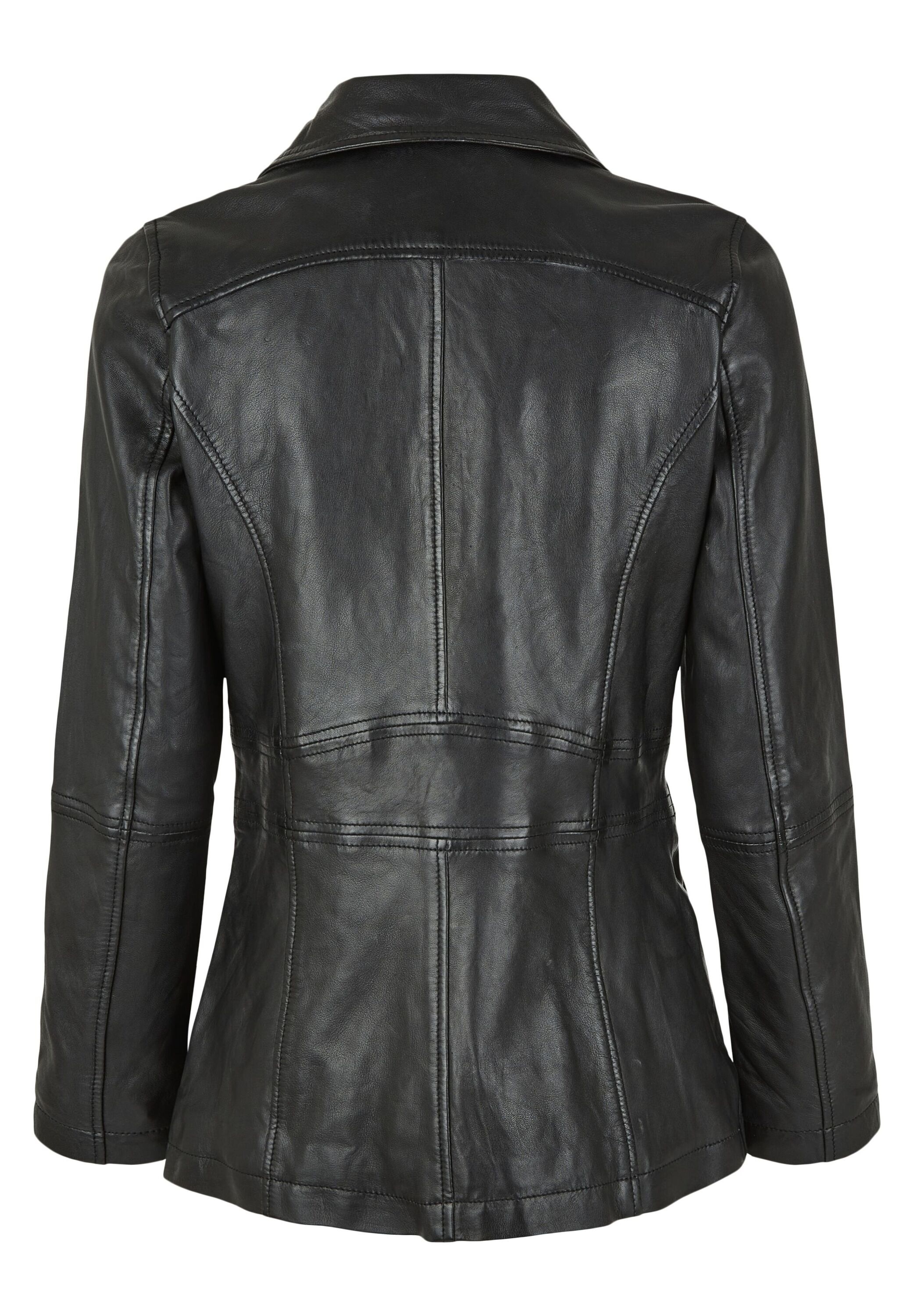 7eleven Lederjacke »SELILLE« ohne Kapuze mit Uni-Design