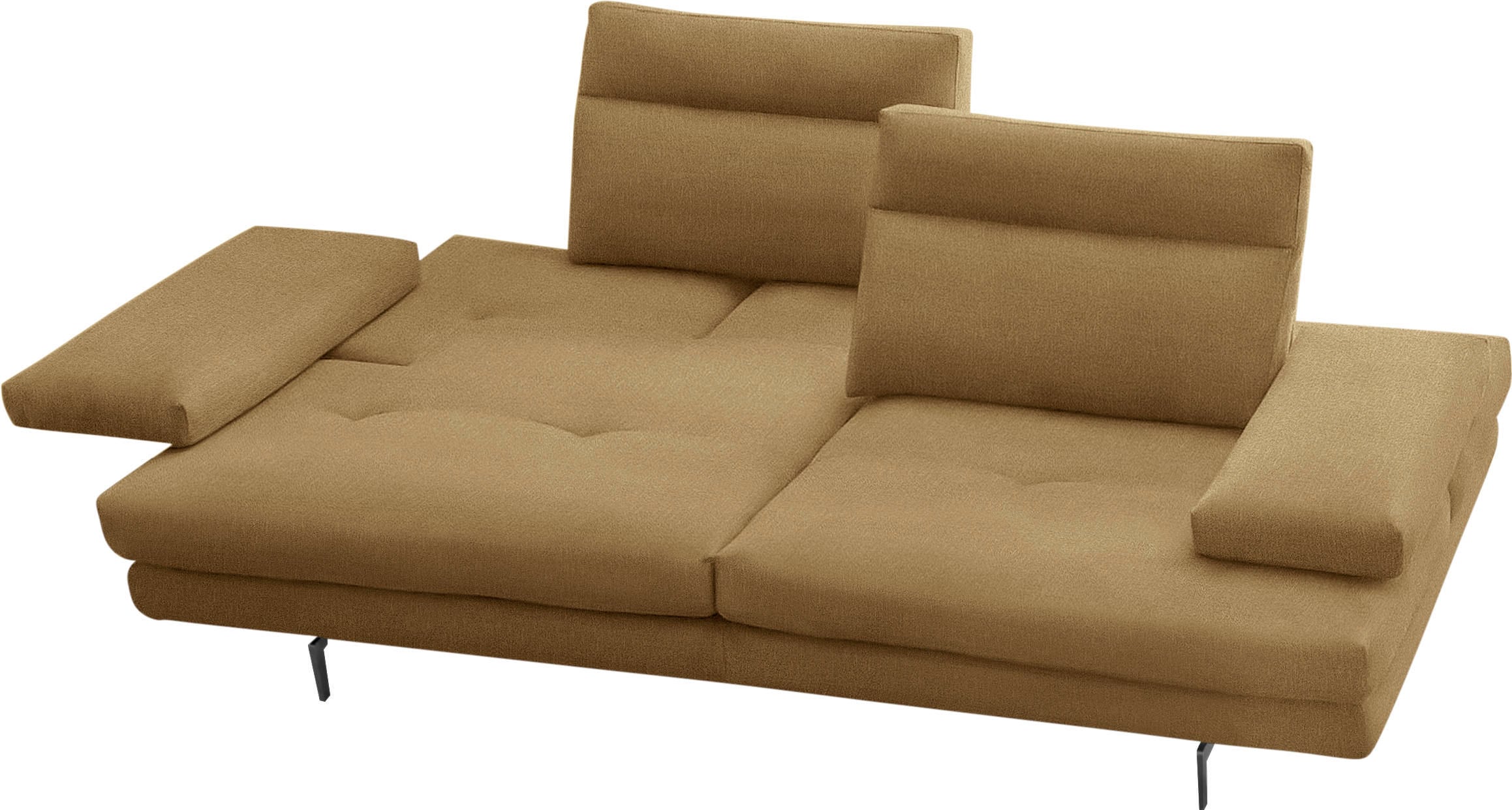 CALIA ITALIA 3,5-Sitzer »Toby Wing, italienisches Designsofa, super bequem, Megasofa«, inkl. Sitztiefenverstellung und Armteilfunktion, Füße in Schwarz matt