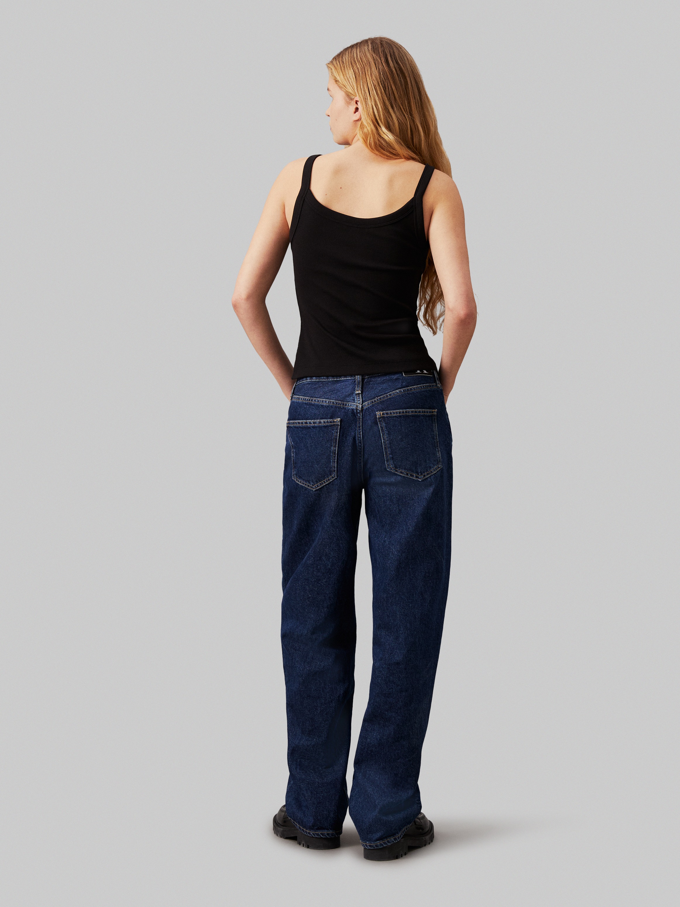 Calvin Klein Jeans Spaghettitop »WOVEN LABEL RIB TANK« mit Logopatch