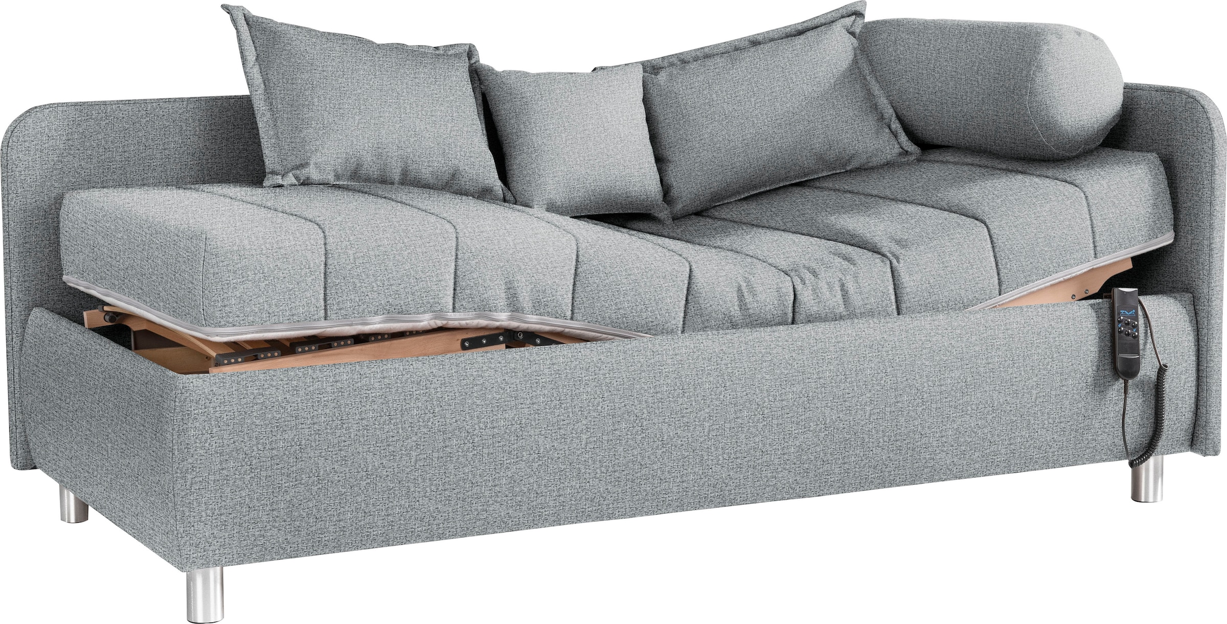 ADA trendline Schlafsofa »Kiana«, Liegefläche 90/200 cm oder 100/200 cm, Bettkasten, Zierkissen-Set