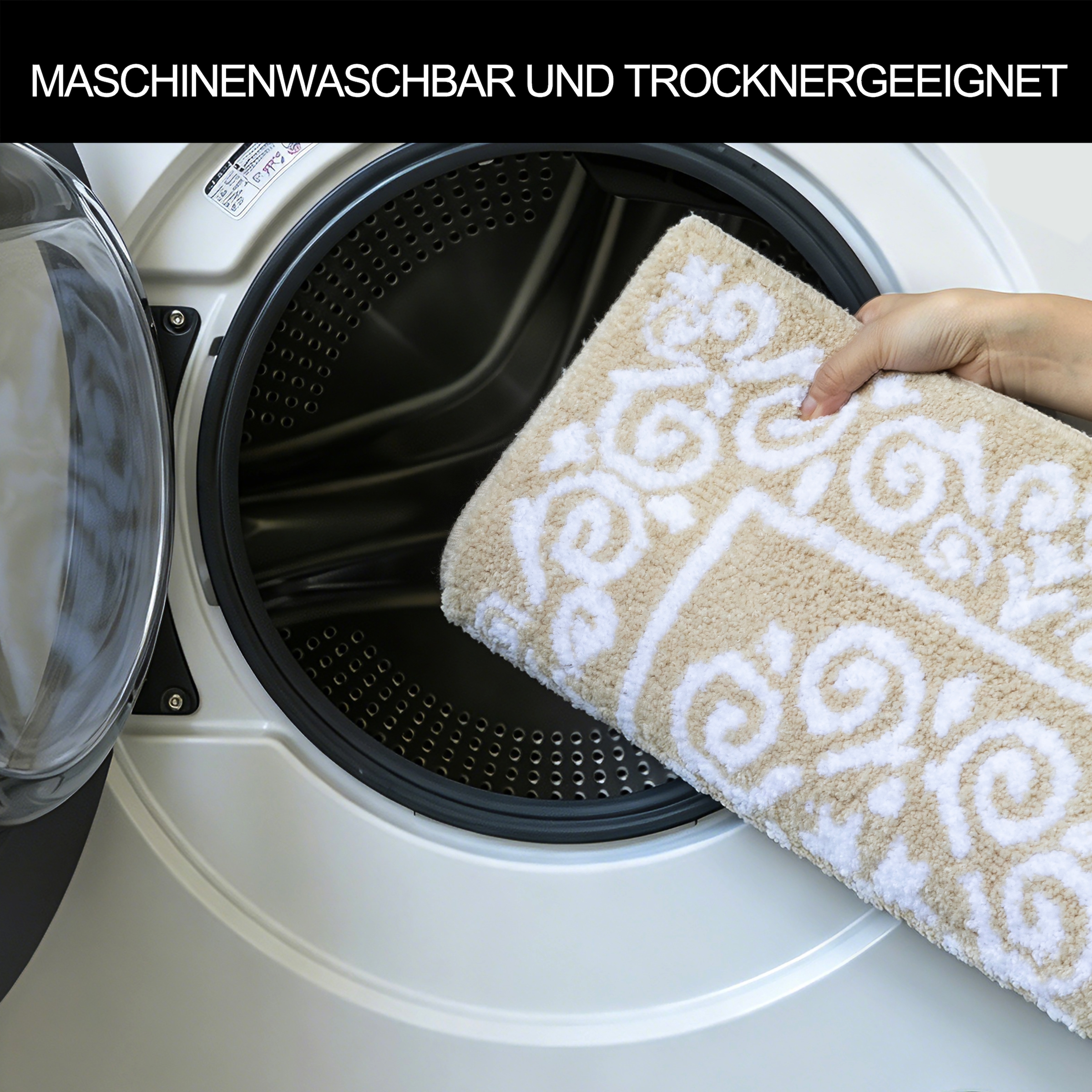 OTTO home Badematte »Dafna, Badteppich, Badvorleger, Badezimmer Teppich« Höhe 12 mm rutschhemmend beschichtet fußbodenheizungsgeeignet | schnell trocknend Orient-Optik, Vintage Design