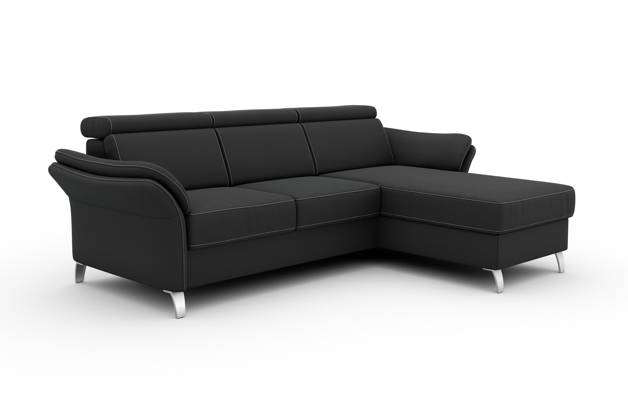 sit&more Ecksofa »Vincenzo L-Form« inklusive Kopfteilverstellung, wahlweise mit Bettfunktion, Bettkasten