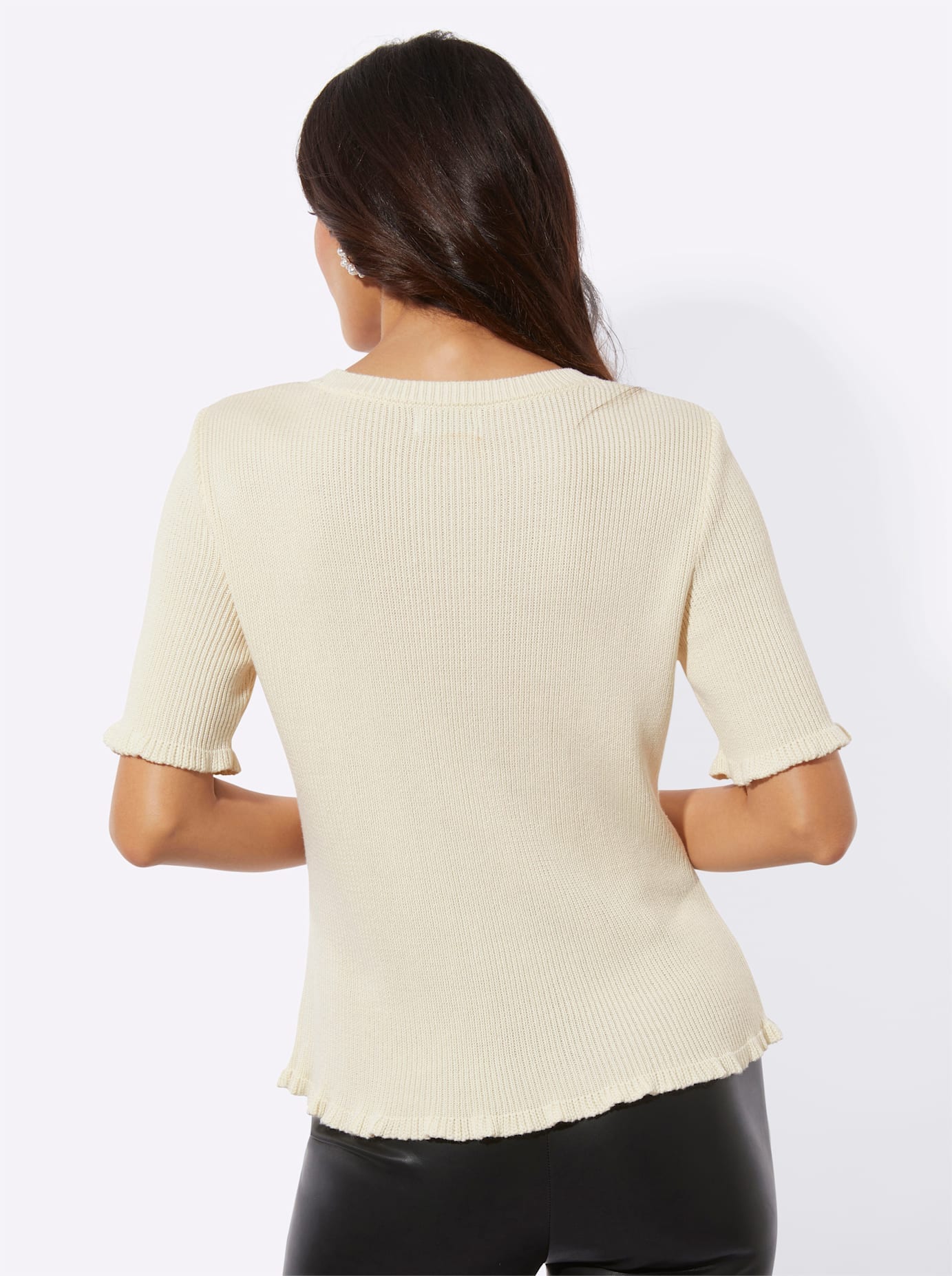 creation L Kurzarmpullover »Lyocell-Viskose-Pullover«