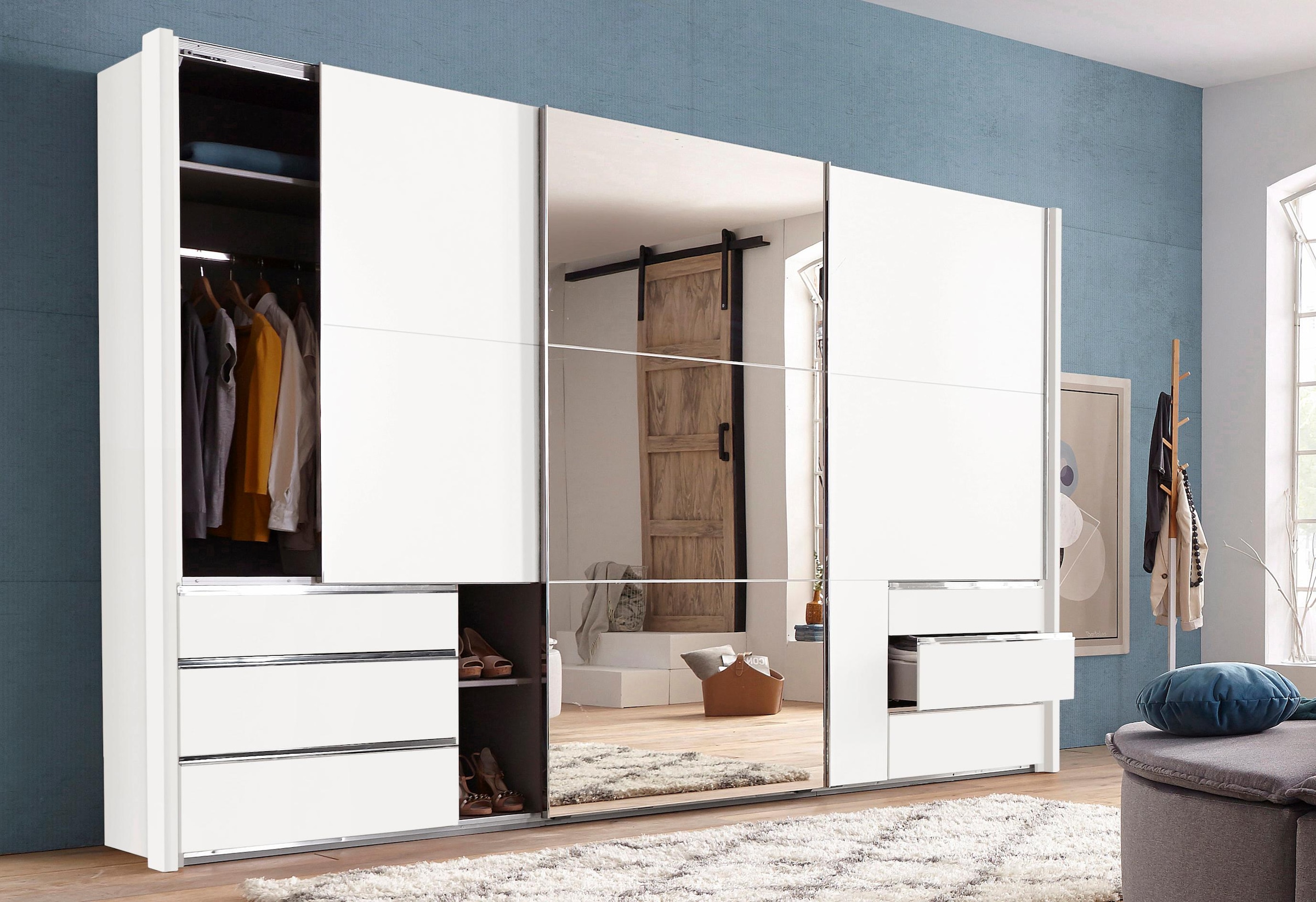 Wimex Schwebetürenschrank »Level by fresh to go«, jeweils mit einer Spiegeltür