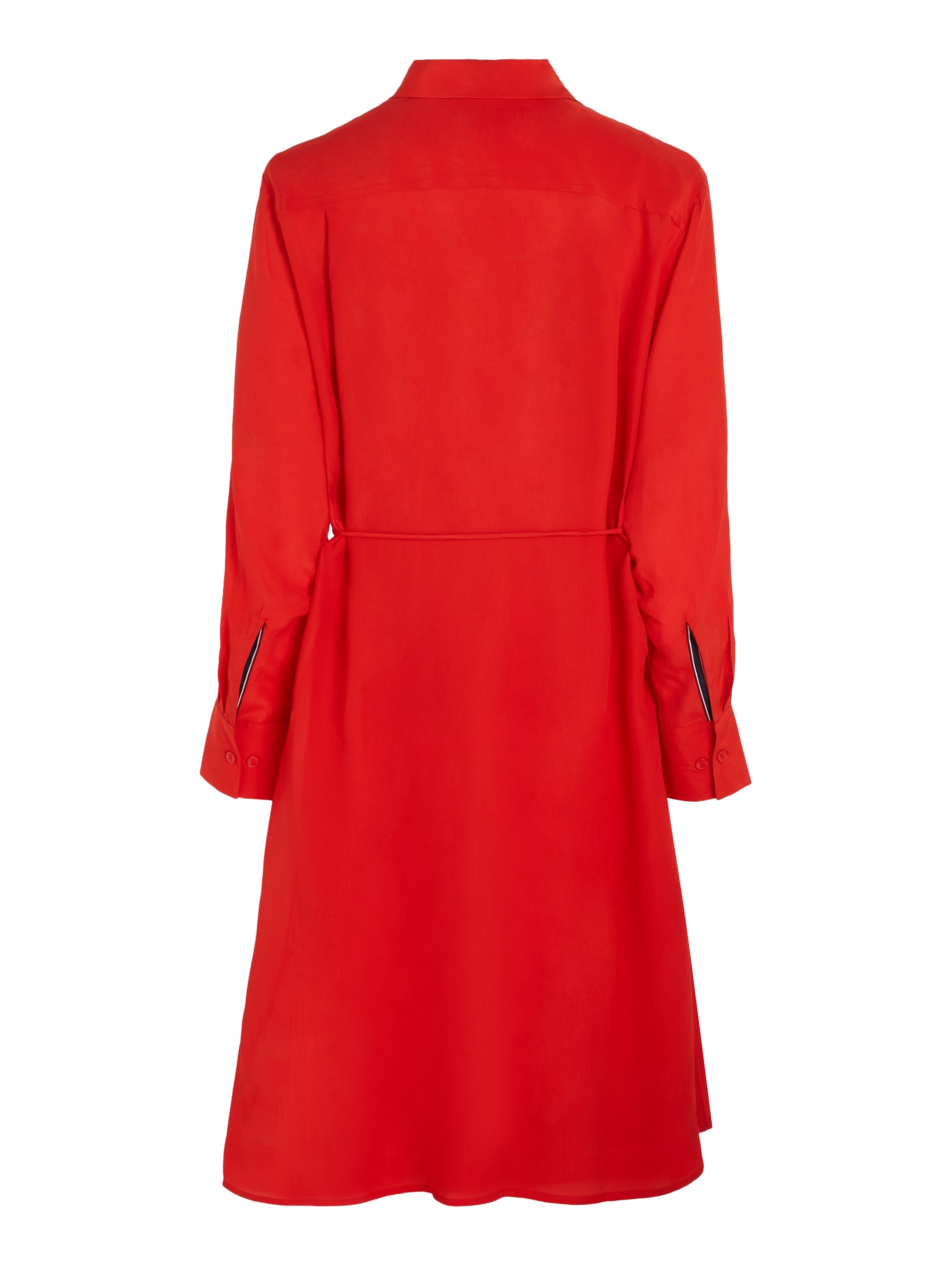 Tommy Hilfiger Blusenkleid »FLUID VISCOSE CREPE KNEE DRESS«, mit Logopatch