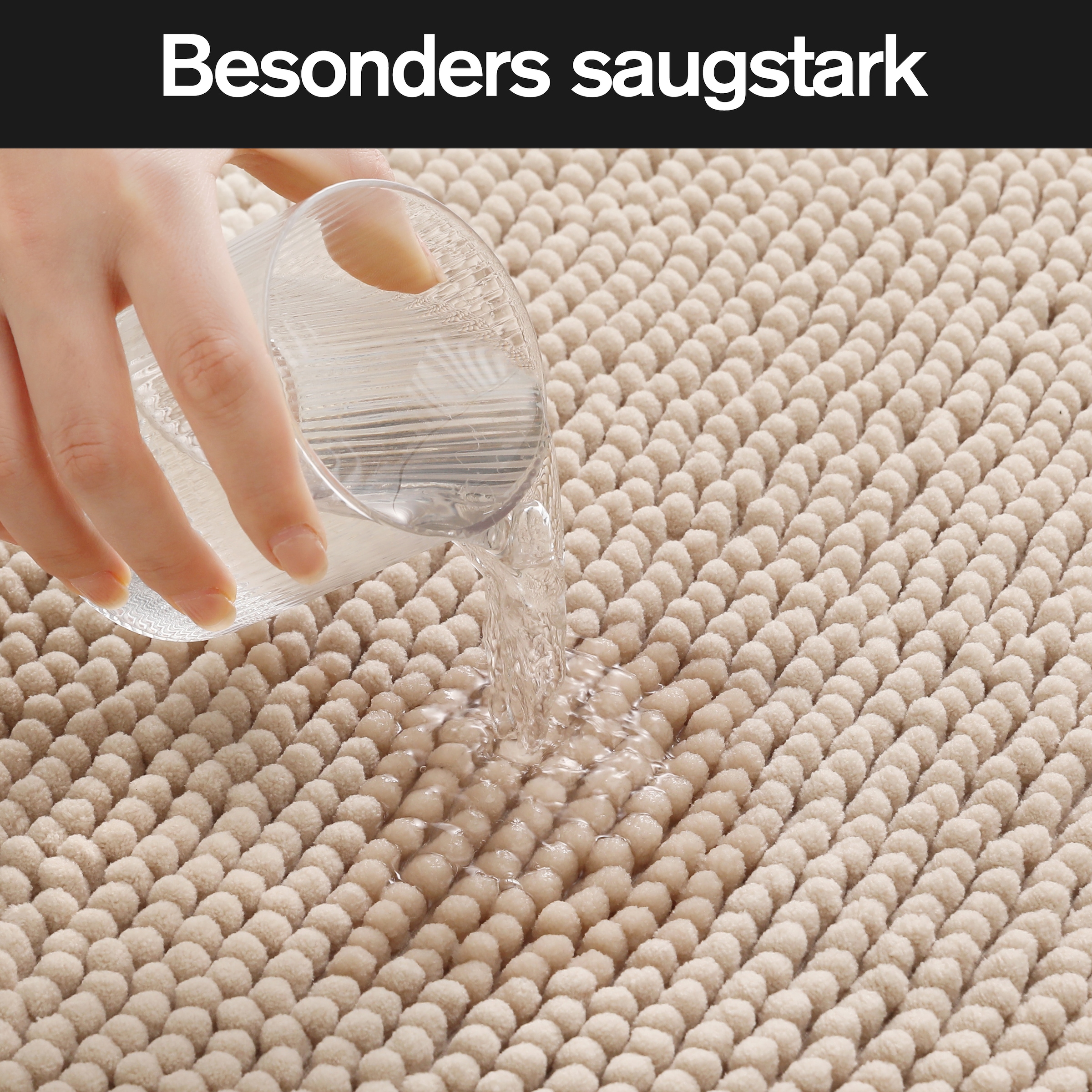 OTTO home Badematte »Vanessa Chenille, Badvorleger, Badezimmer Teppich, Duschvorleger« Höhe 15 mm fußbodenheizungsgeeignet | schnell trocknend | strapazierfähig Uni Farben, besonders weich