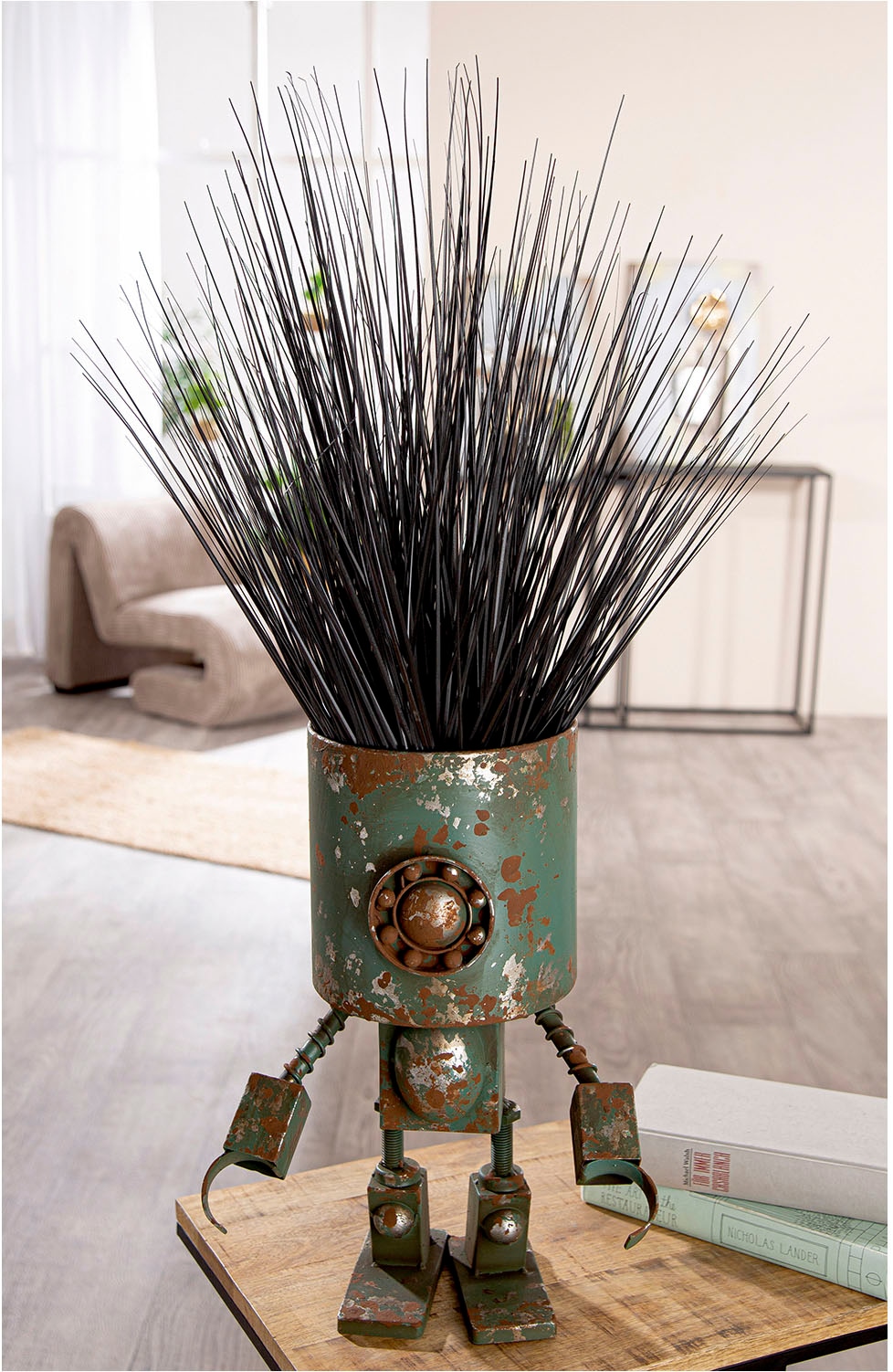 Casablanca by Gilde Übertopf »Übertopf Roboter Robotic grün H. 42 cm«, (1 St.)
