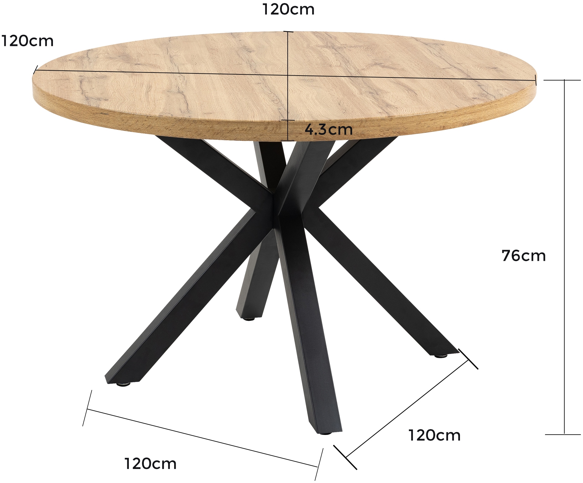Duo Collection Esstisch »Damira Tisch rund BESTSELLER«, Massives Metallgestell, Belastbarkeit bis 100 kg