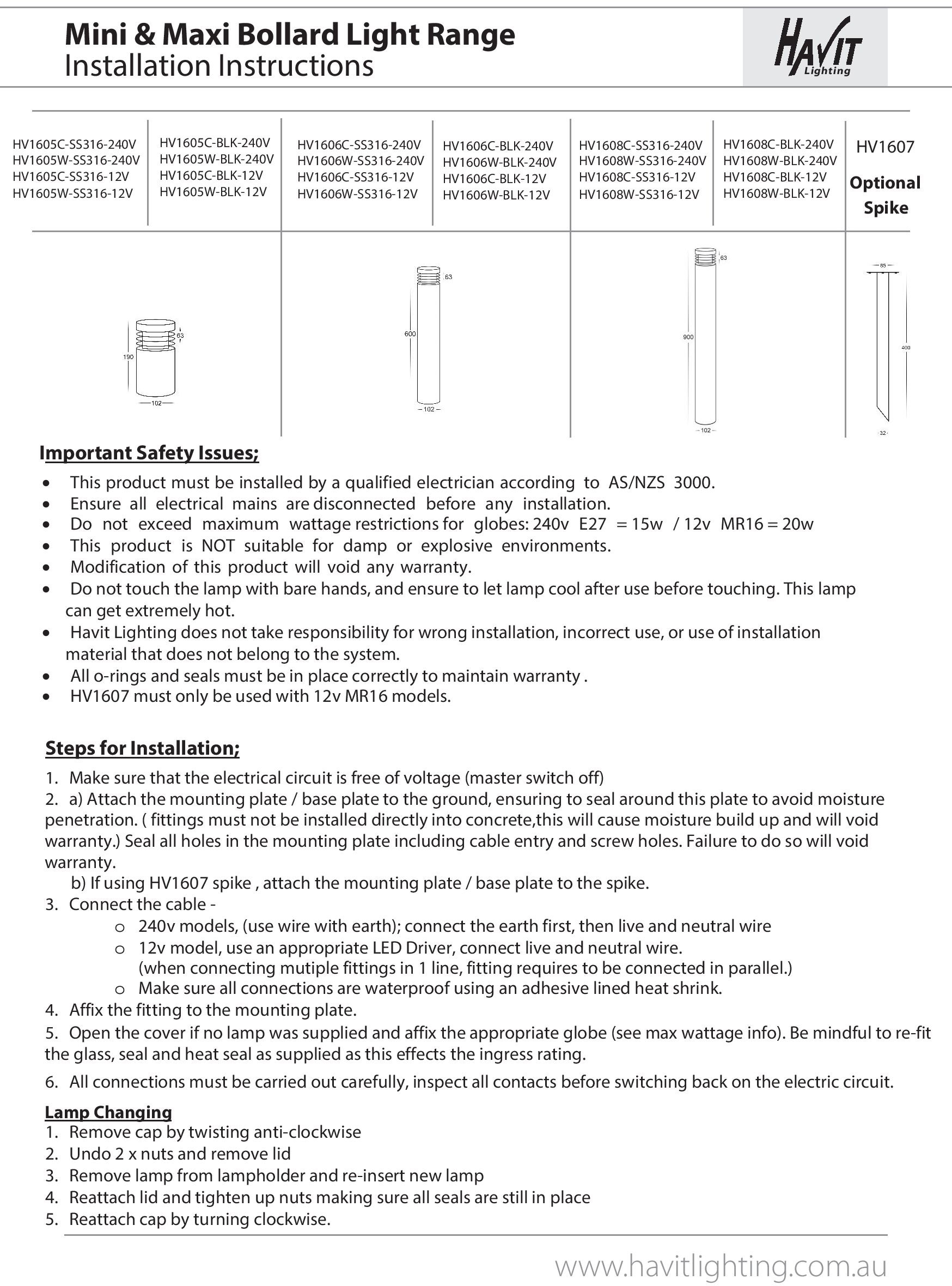 Havit Lighting LED Pollerleuchte »MAXI«, 1 flammig-flammig