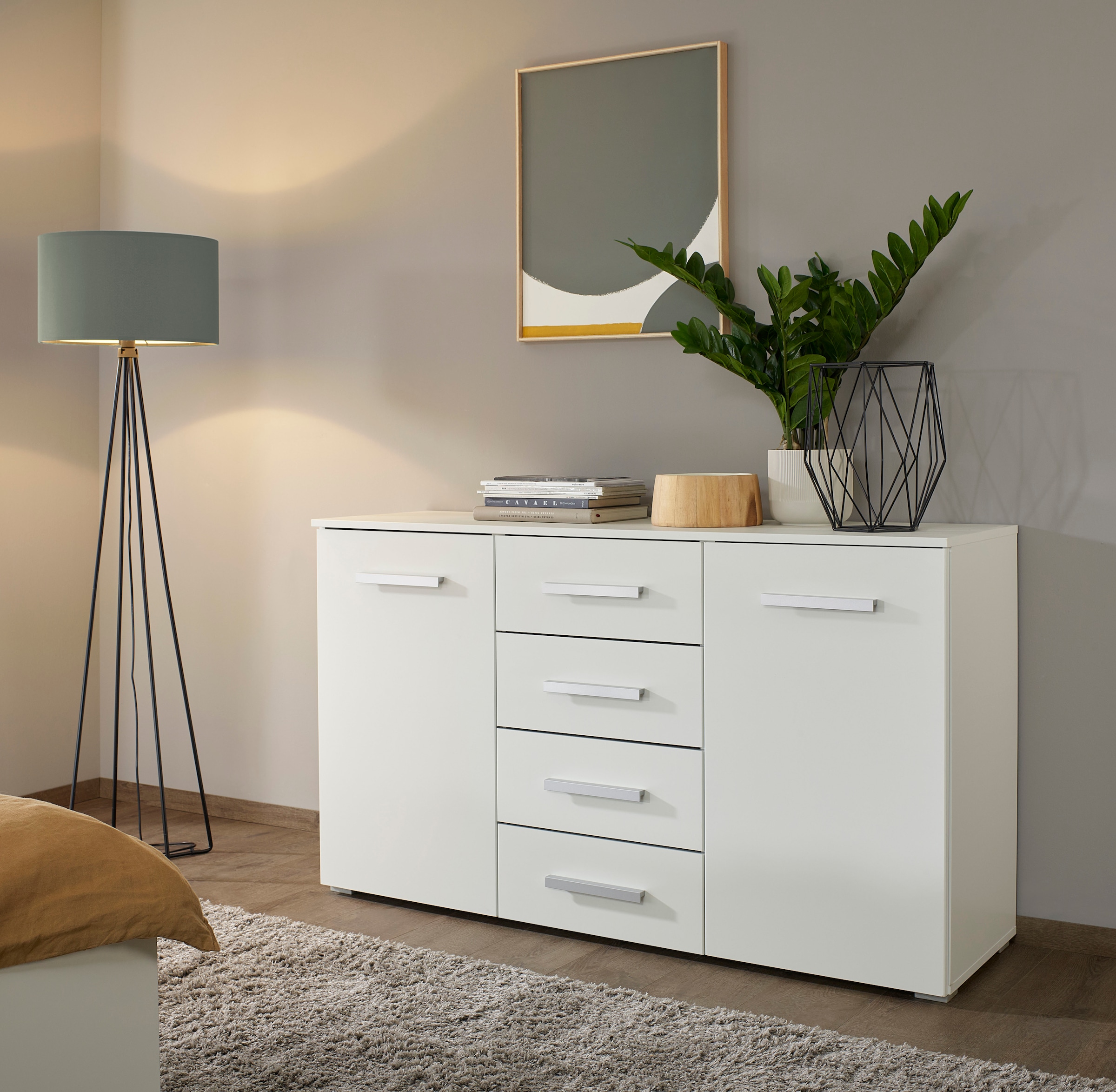 rauch Schubkastenkommode »Sideboard Kommode Kombikommode KOLUNA mit Dekorfront« Breite 120 cm,  vier große Schubladen, mit insgesamt 4 Einlegeböden MADE IN GERMANY